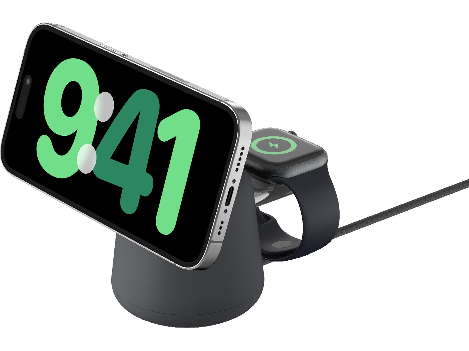 Belkin Boost Charge Pro 2-i-1 15W Trådløs ladestasjon (charcoal) Trådløs lader
