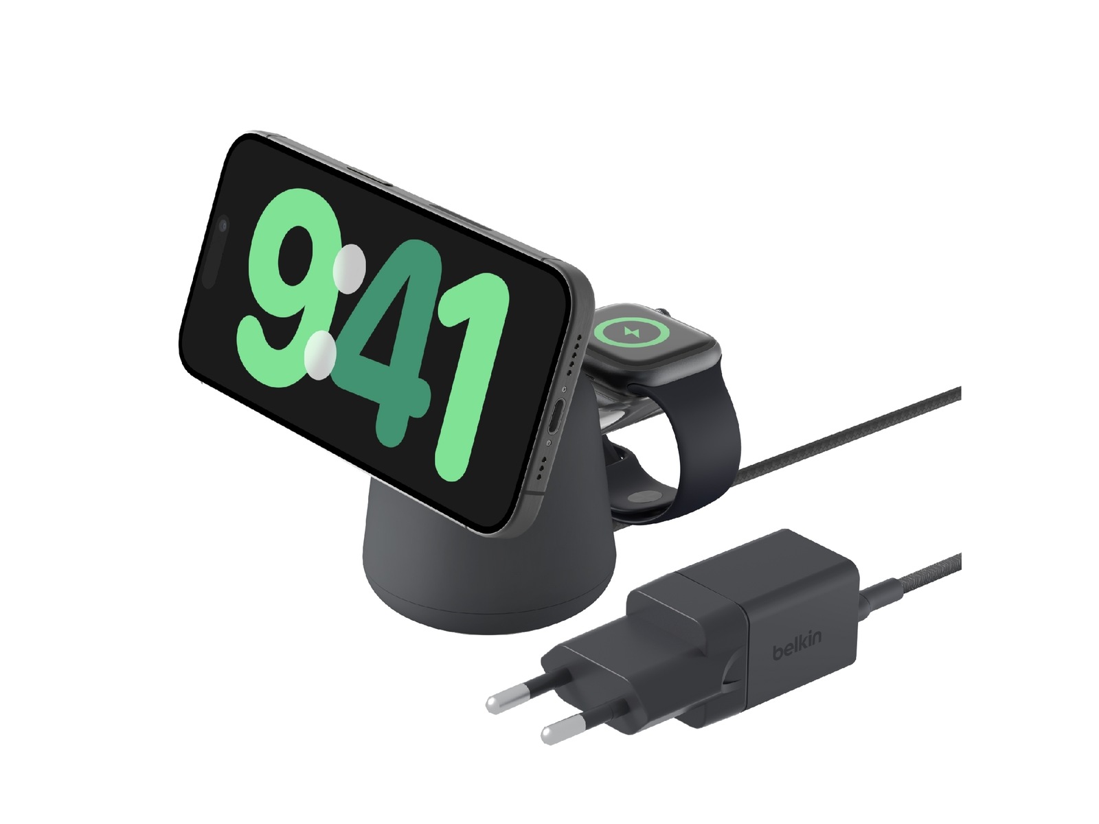 Belkin Boost Charge Pro 2-i-1 15W Trådløs ladestasjon (charcoal) Trådløs lader