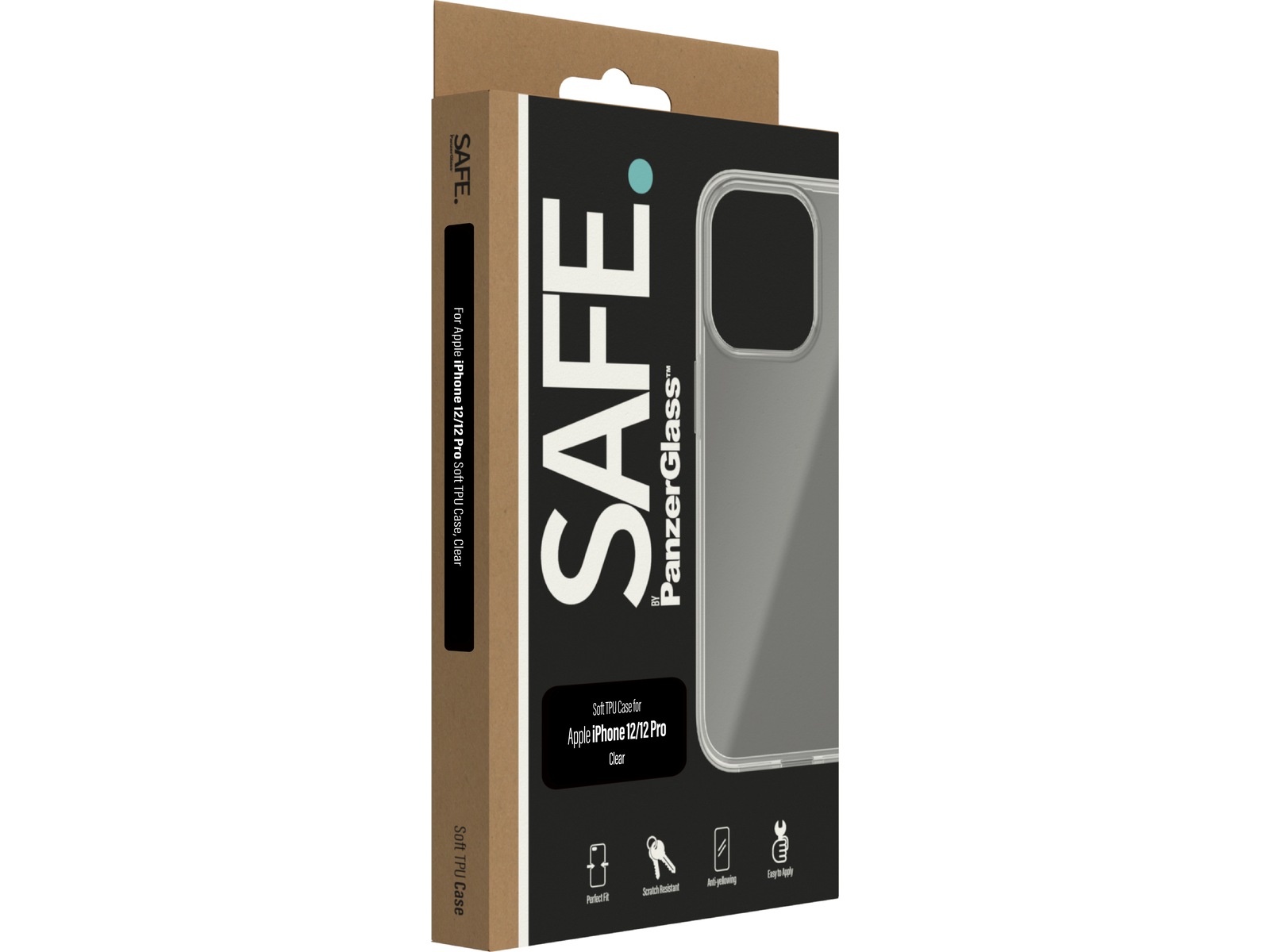 PanzerGlass iPhone 12 SAFE. Silikondeksel (gjennomsiktig) Skjermbeskytter