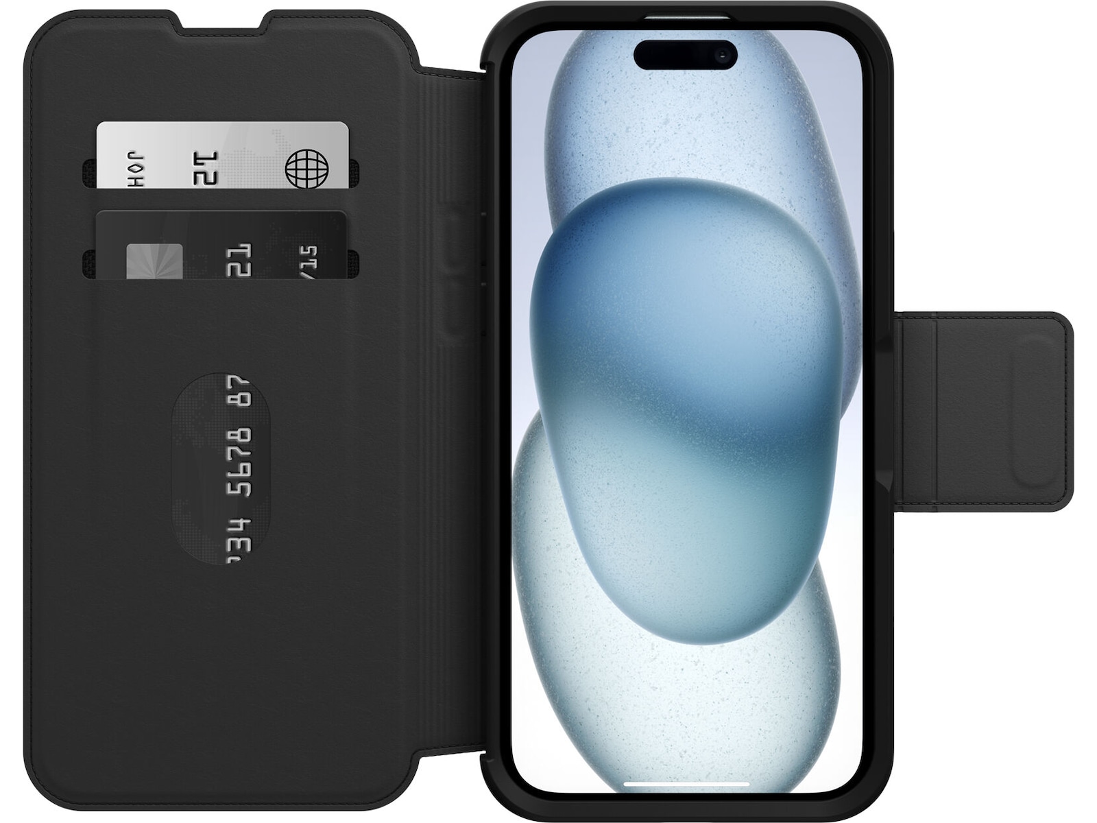 OtterBox iPhone 15 Plus Strada Lommebokdeksel - ProPack (sort) Mobildeksel