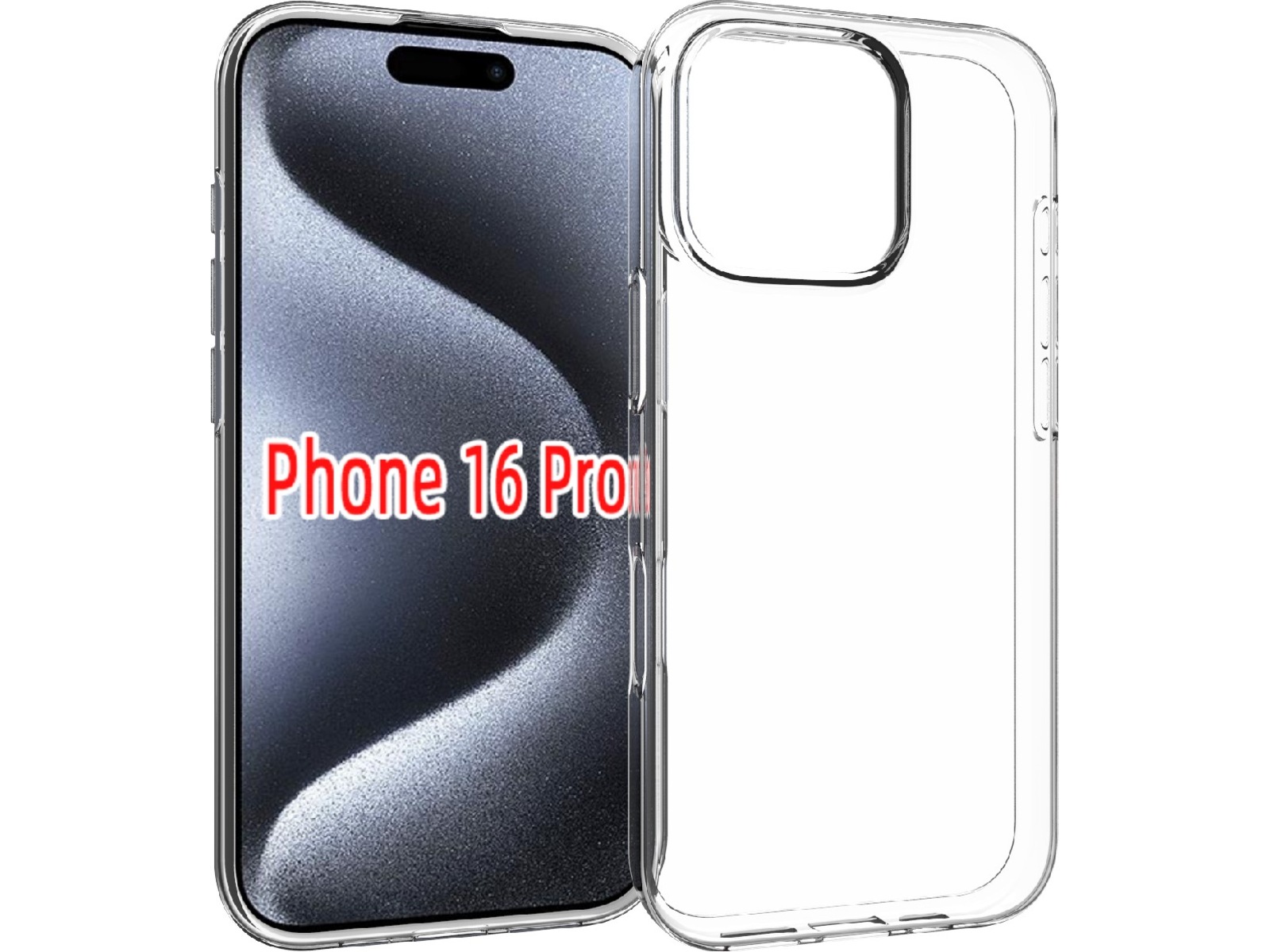 iiglo iPhone 16 Pro Silikondeksel (gjennomsiktig) Mobildeksel