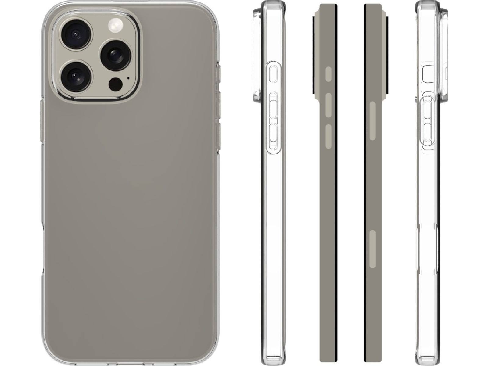 iiglo iPhone 16 Pro Max Silikondeksel (gjennomsiktig) Mobildeksel