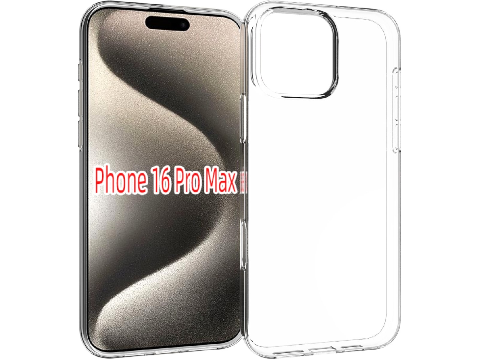 iiglo iPhone 16 Pro Max Silikondeksel (gjennomsiktig) Mobildeksel