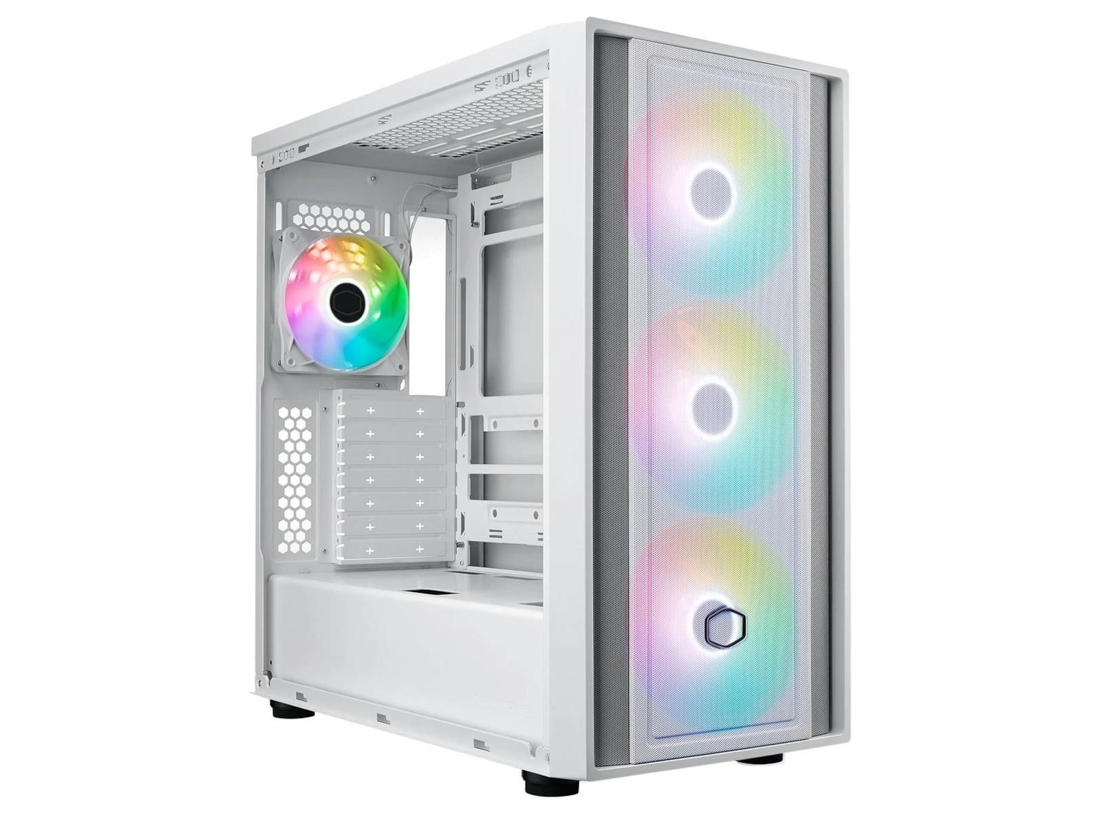 Cooler Master MasterBox 600 Mid Tower (hvit) 1x120 mm, 3x140 mm vifter, E-ATX (*opptil 12"x10,9"), ATX