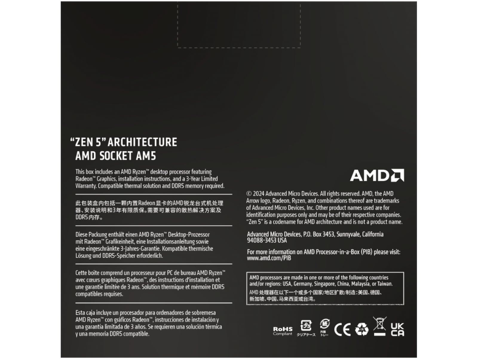 AMD Ryzen 7 9700X CPU Prosessorer