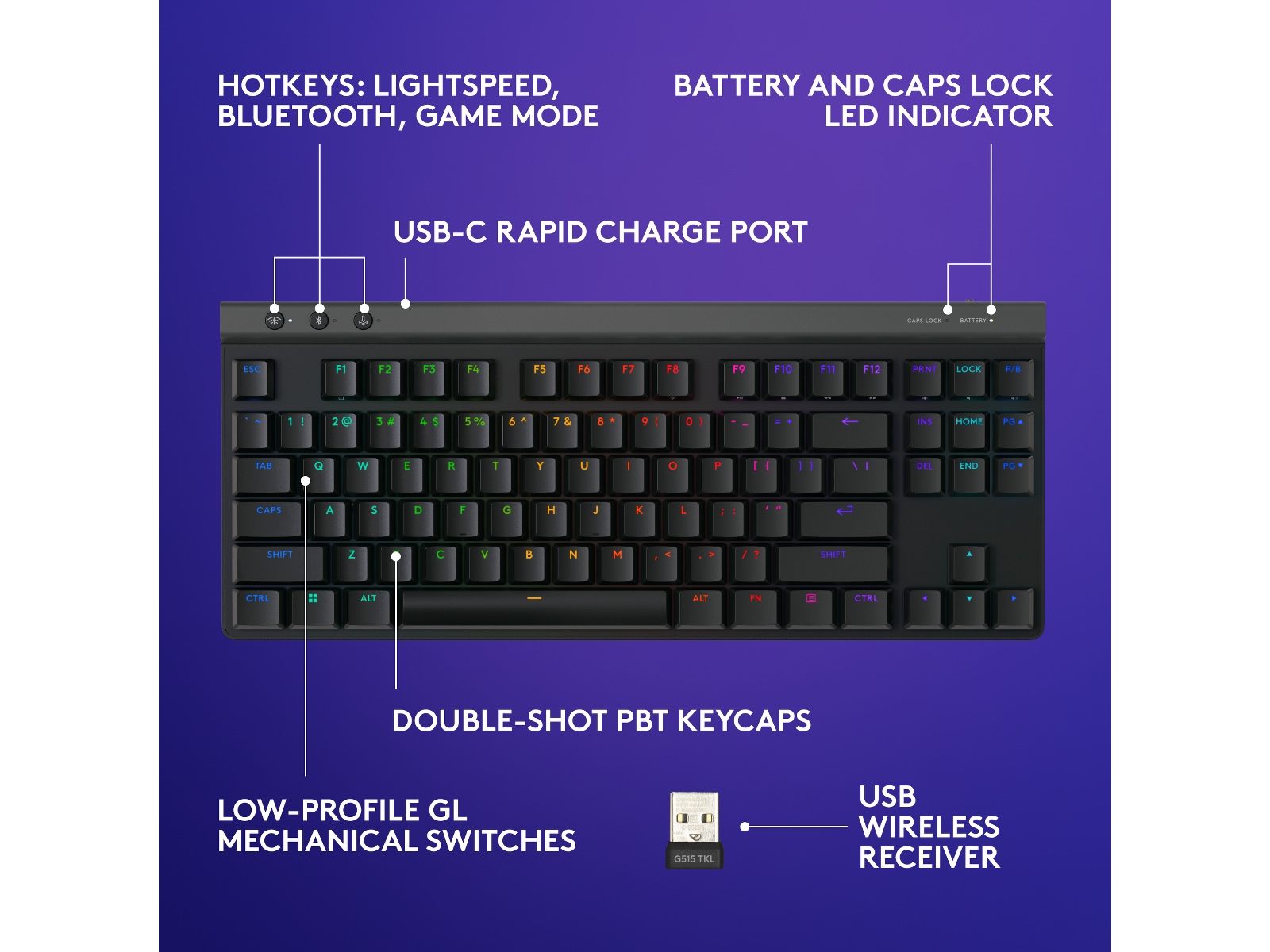 Logitech G G515 Lightspeed Gamingtastatur (sort) Gamingtastatur