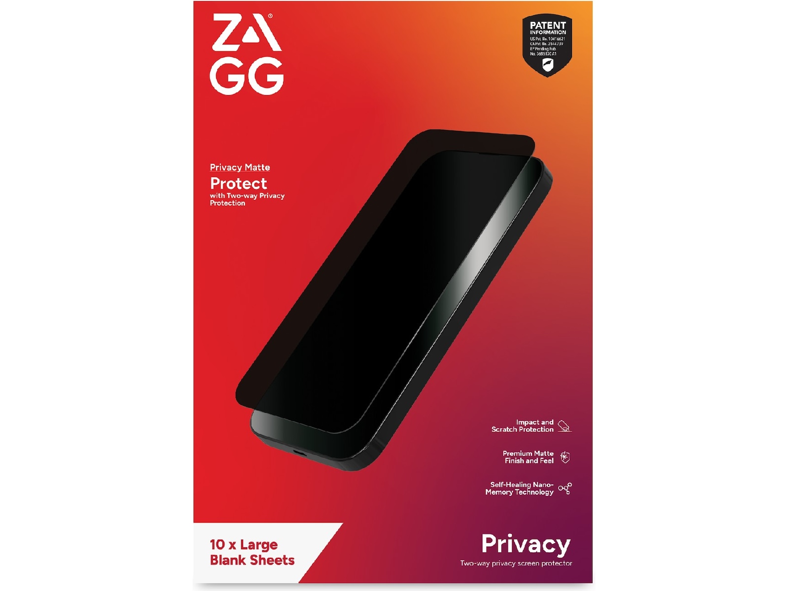 Zagg Privacy Filter Skjermbeskytter - Large Skjermbeskyttelse nettbrett