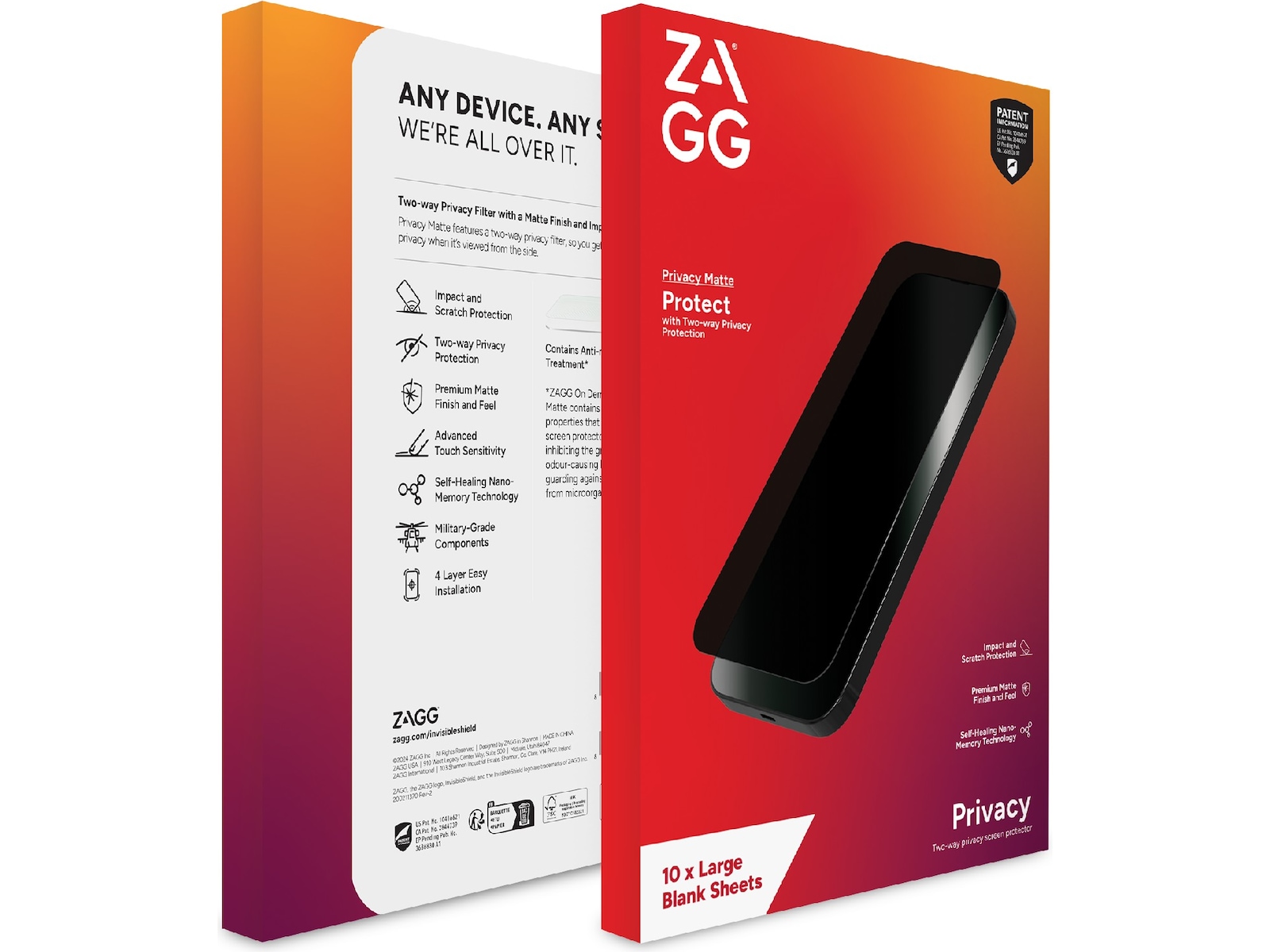 Zagg Privacy Filter Skjermbeskytter - Large Skjermbeskyttelse nettbrett