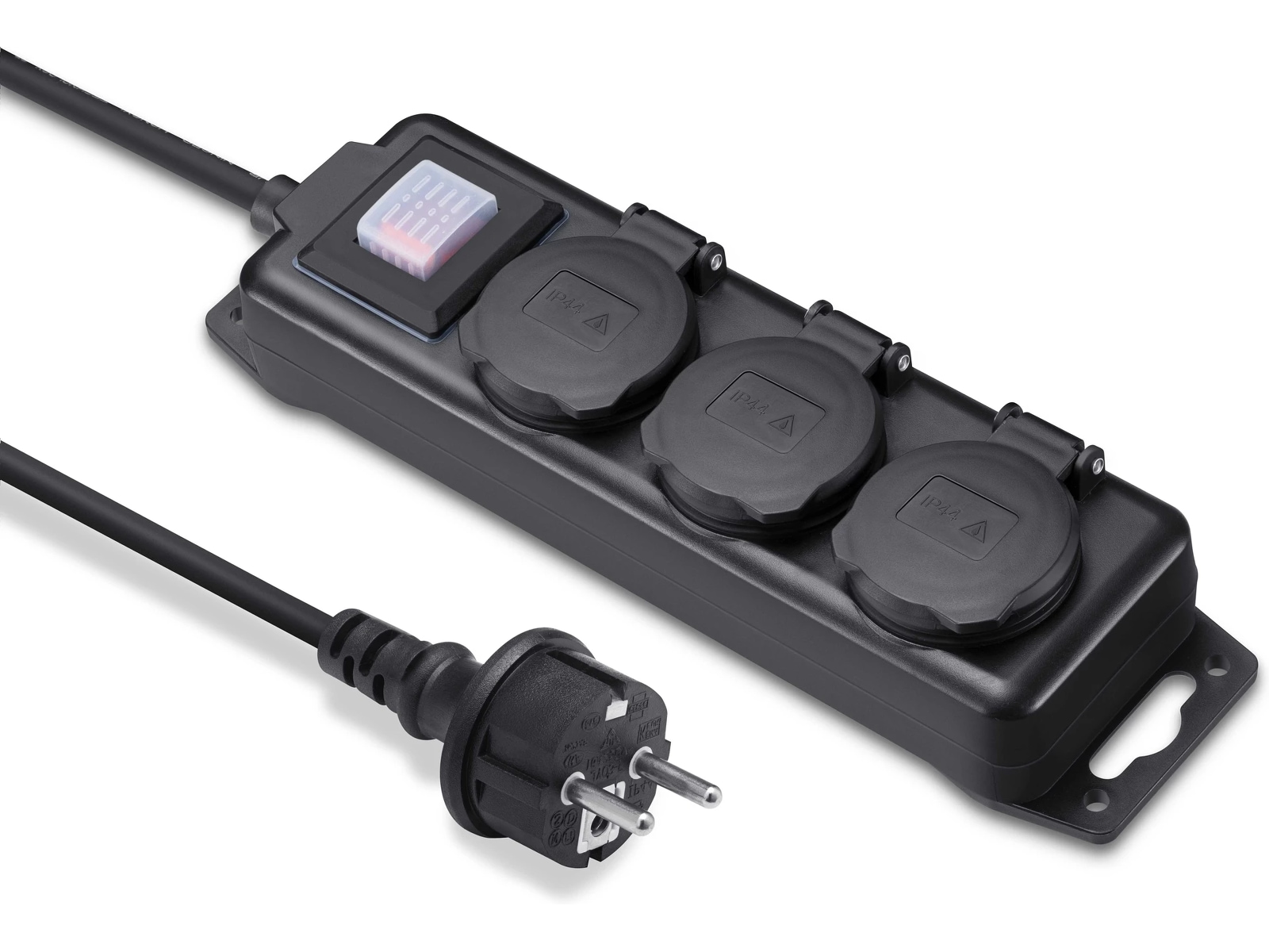 Andersson utendørs strømforgrener 3x uttak 3m (sort) Skjøtekabel & forgrener