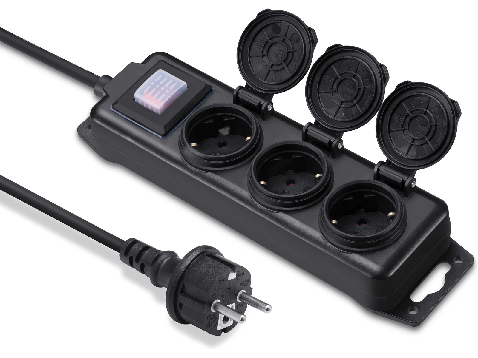 Andersson utendørs strømforgrener 3x uttak 3m (sort) Skjøtekabel & forgrener