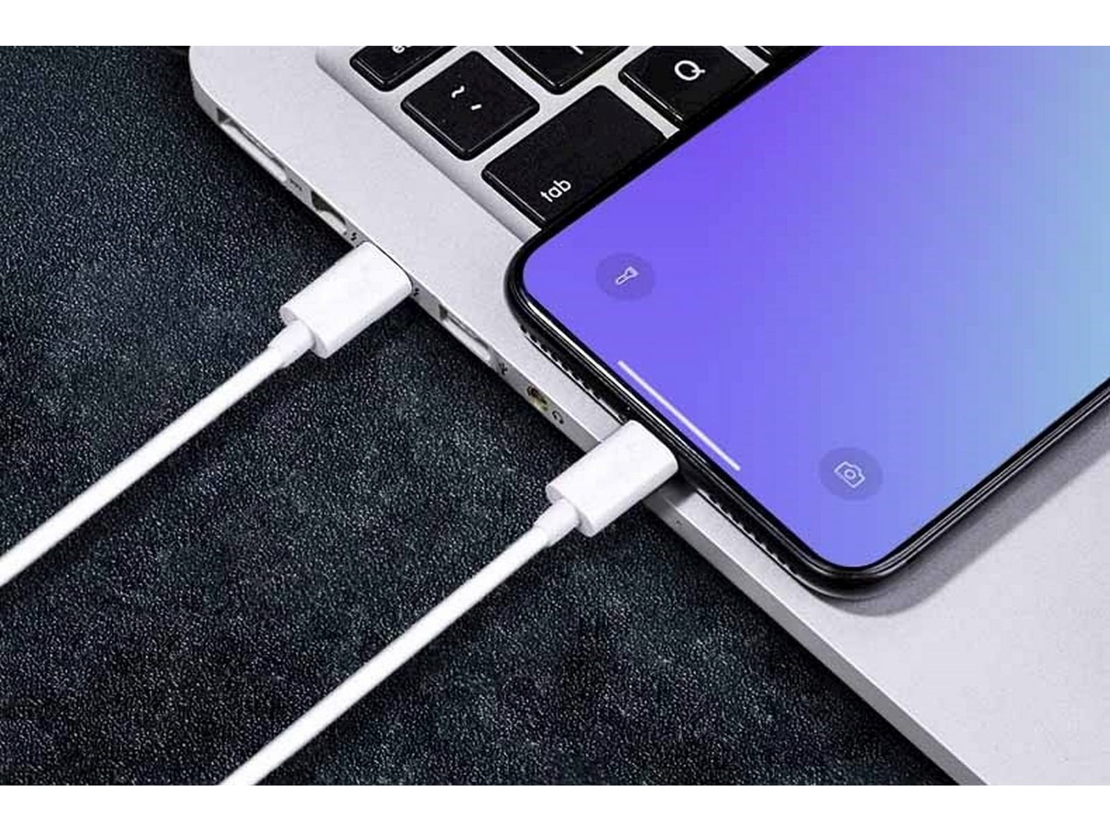 Lightning til USB-C kabel 2m (hvit) USB-kabler