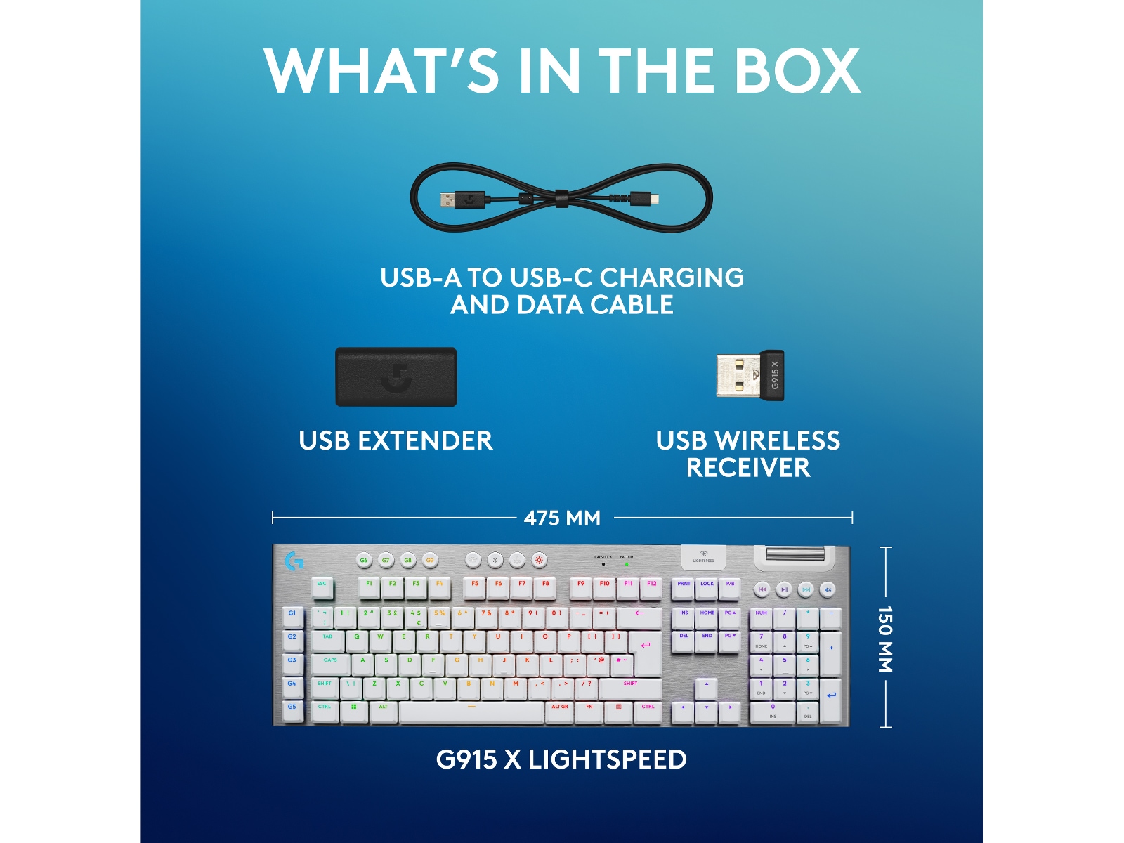 Logitech G915 X Lightspeed Trådløst Gamingtastatur (hvit) Gamingtastatur