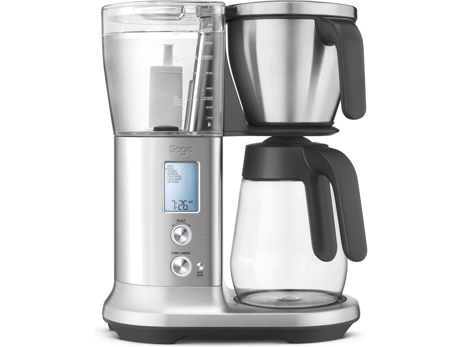 Sage Precision Brewer Glass (børstet stål) Kaffetraktere