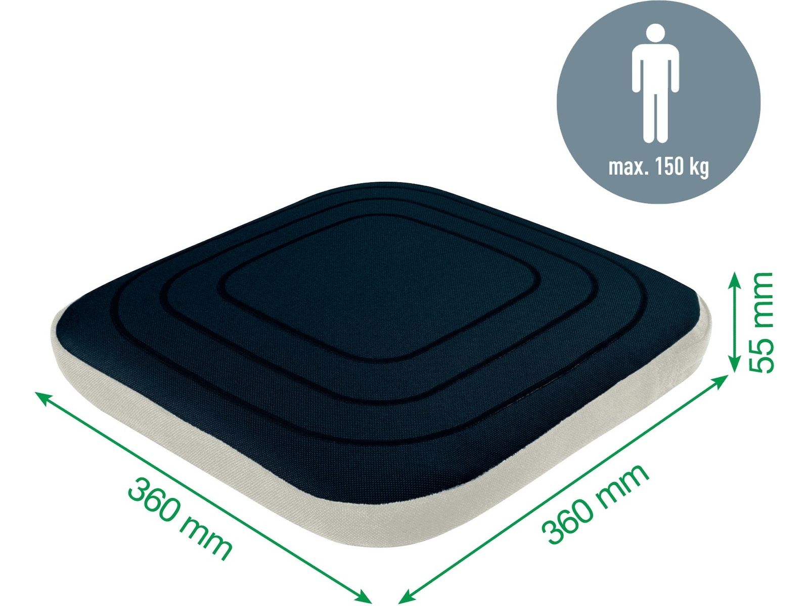 Leitz Active Wobble Sittepute med trekk (mørk grå) Sittepute