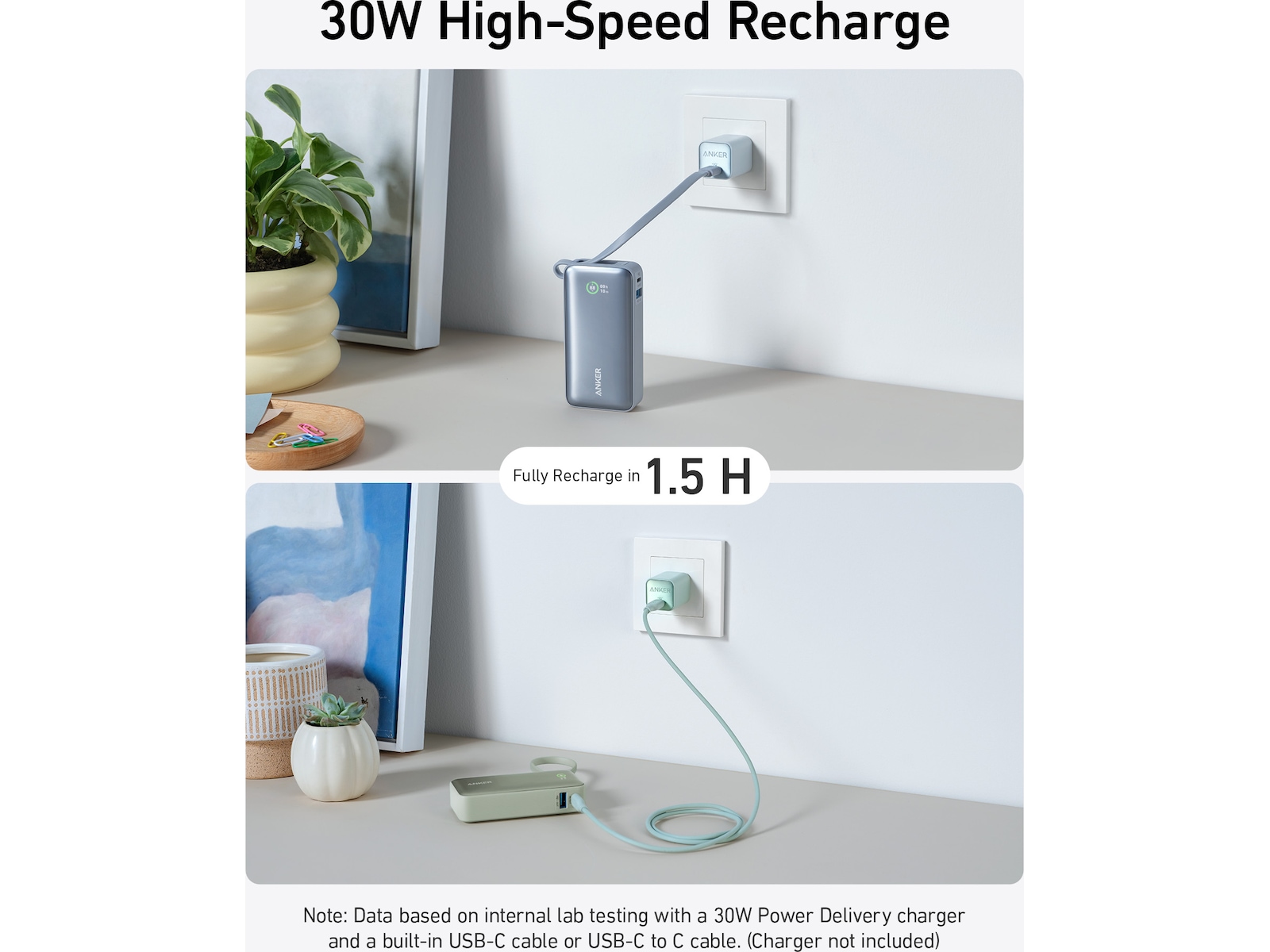 Anker 545 Nano Powerbank 10000mAh (grønn) Powerbank
