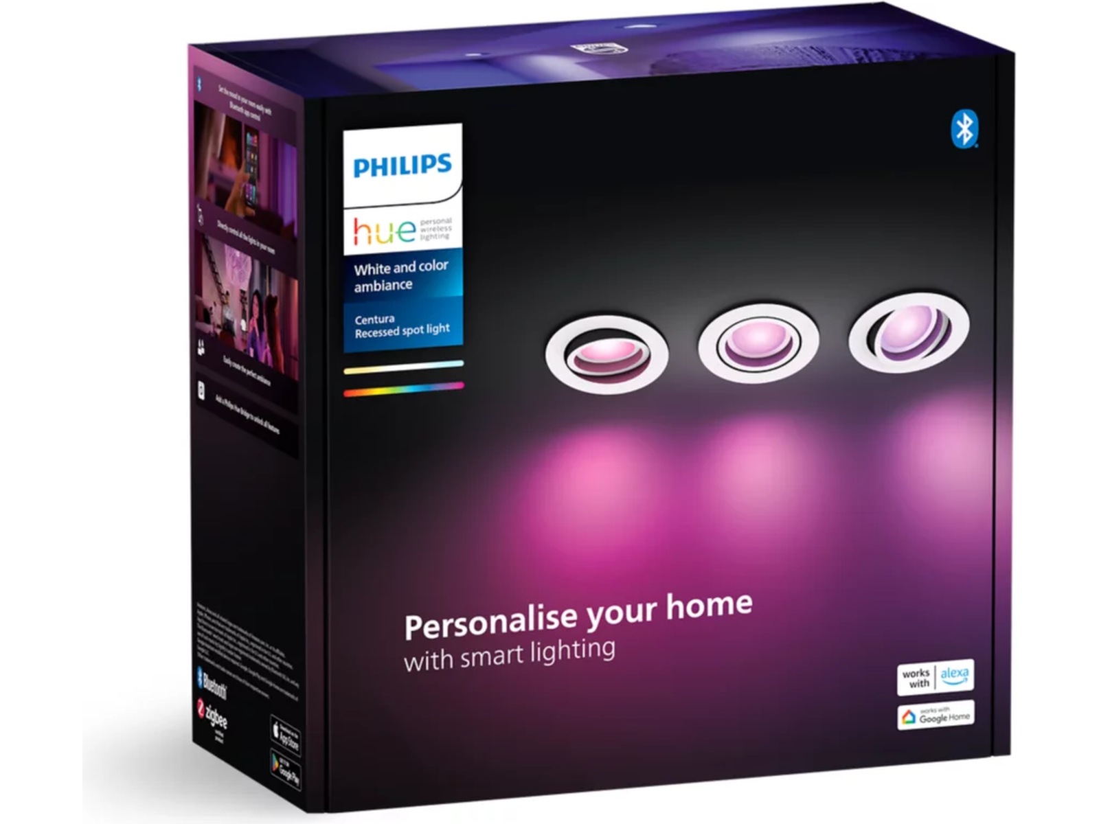 Philips Hue Innfelt Centura-spotlight R trepakning (hvit) Taklampe
