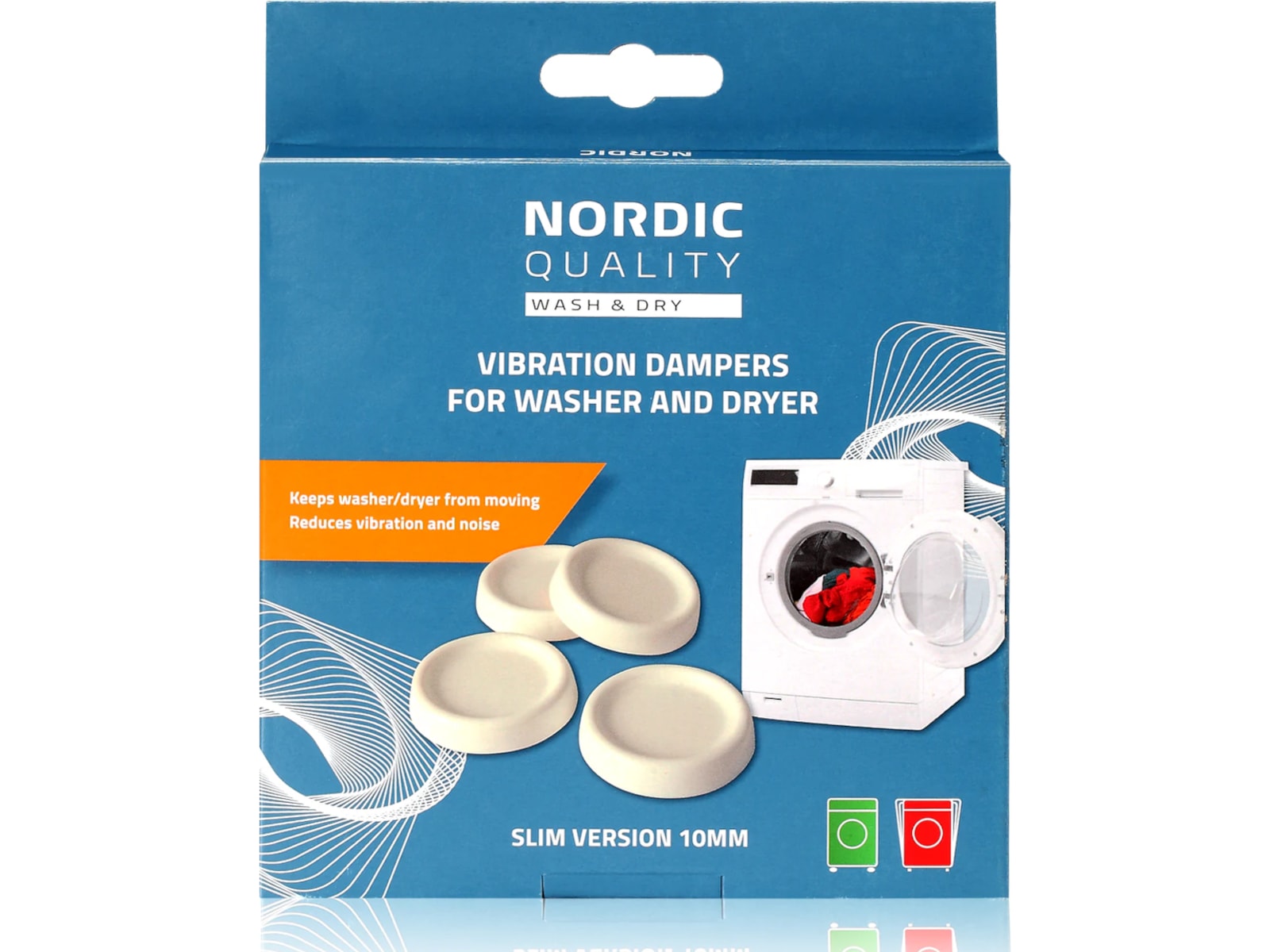 Nordic Quality Vibrasjonsdemper 4 stk. Tilbehør til vaskemaskin og tørketrommel