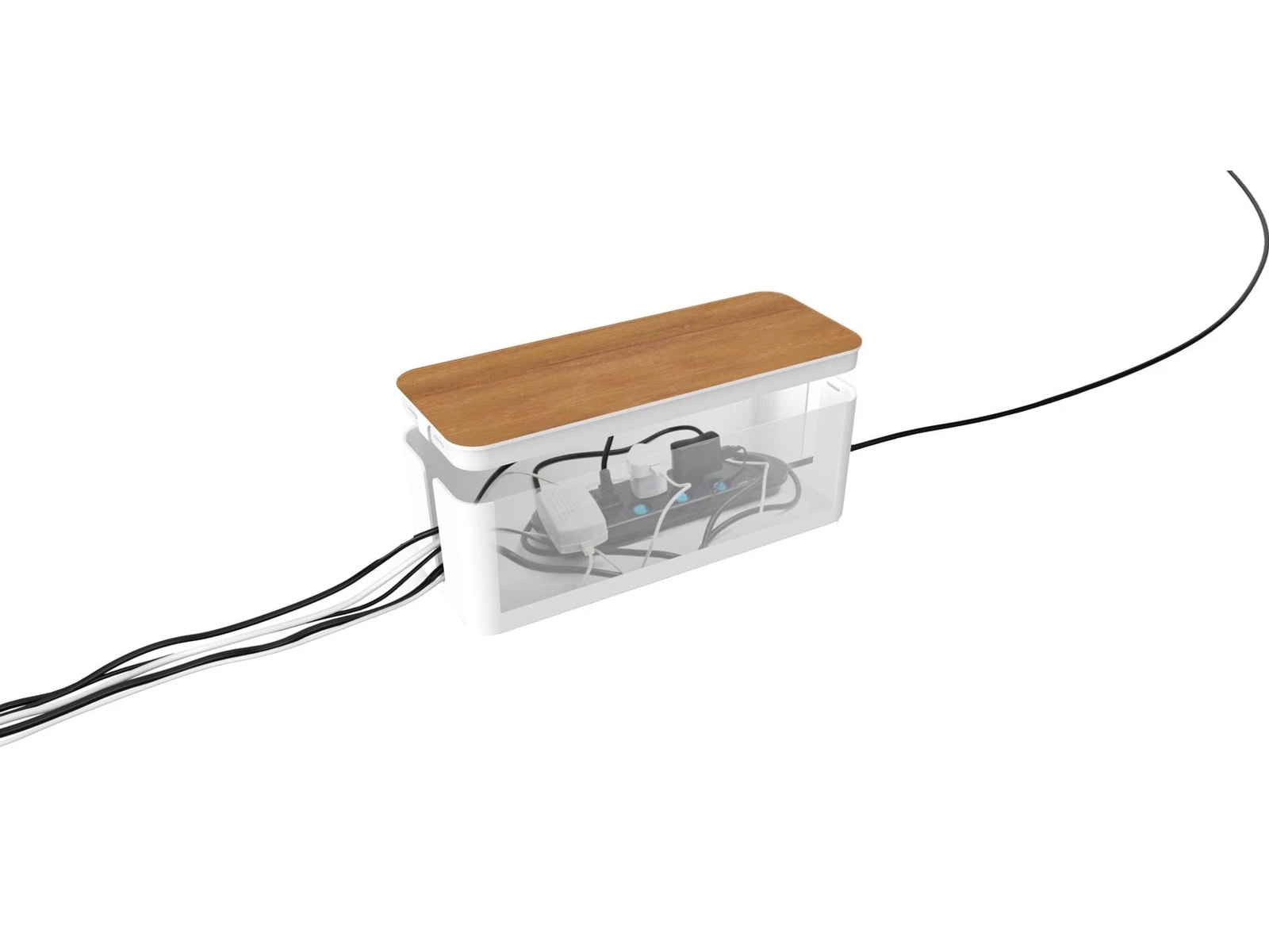 Andersson Stor kabelboks (hvit/tre) Kabelskjulere & tilbehør