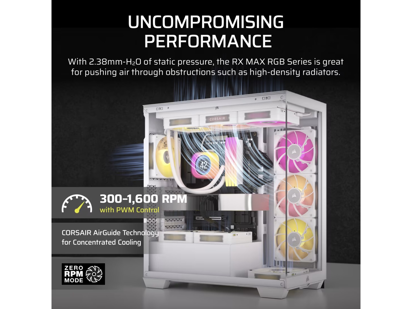 Corsair iCUE LINK RX140 RGB MAX Vifte 2pk (hvit) Vifter