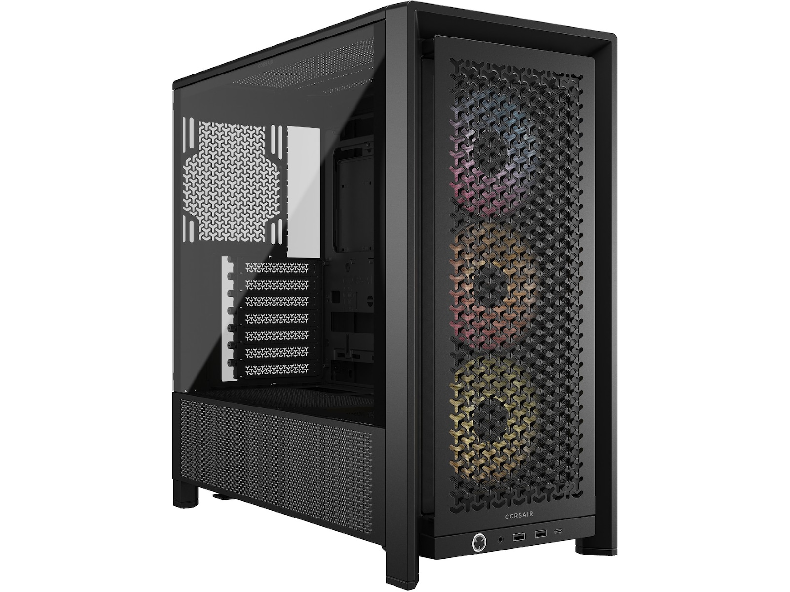 Corsair FRAME 4000D ARGB Mid-Tower (sort) 3x RS120 ARGB fans, Mini-ITX, Micro-ATX, ATX, E-ATX (305mm x 277mm), Tempered Glass