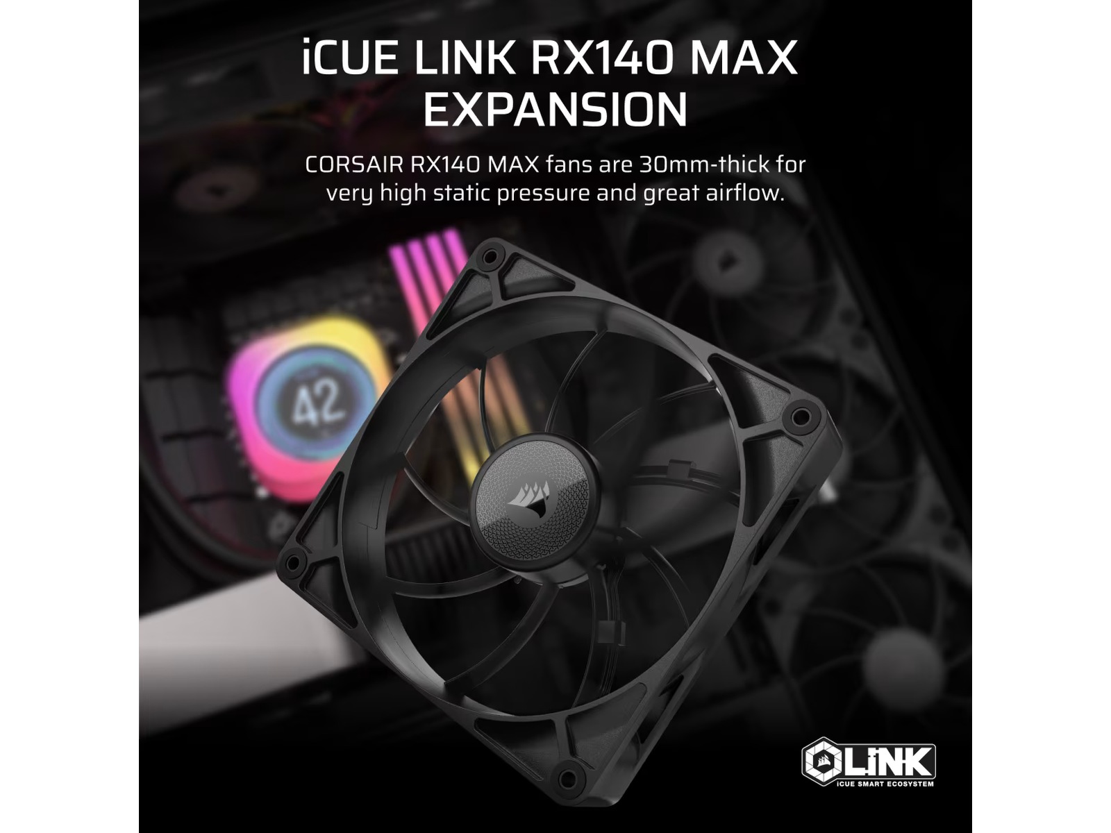 Corsair iCUE LINK RX140 MAX Vifte (sort) Vifter