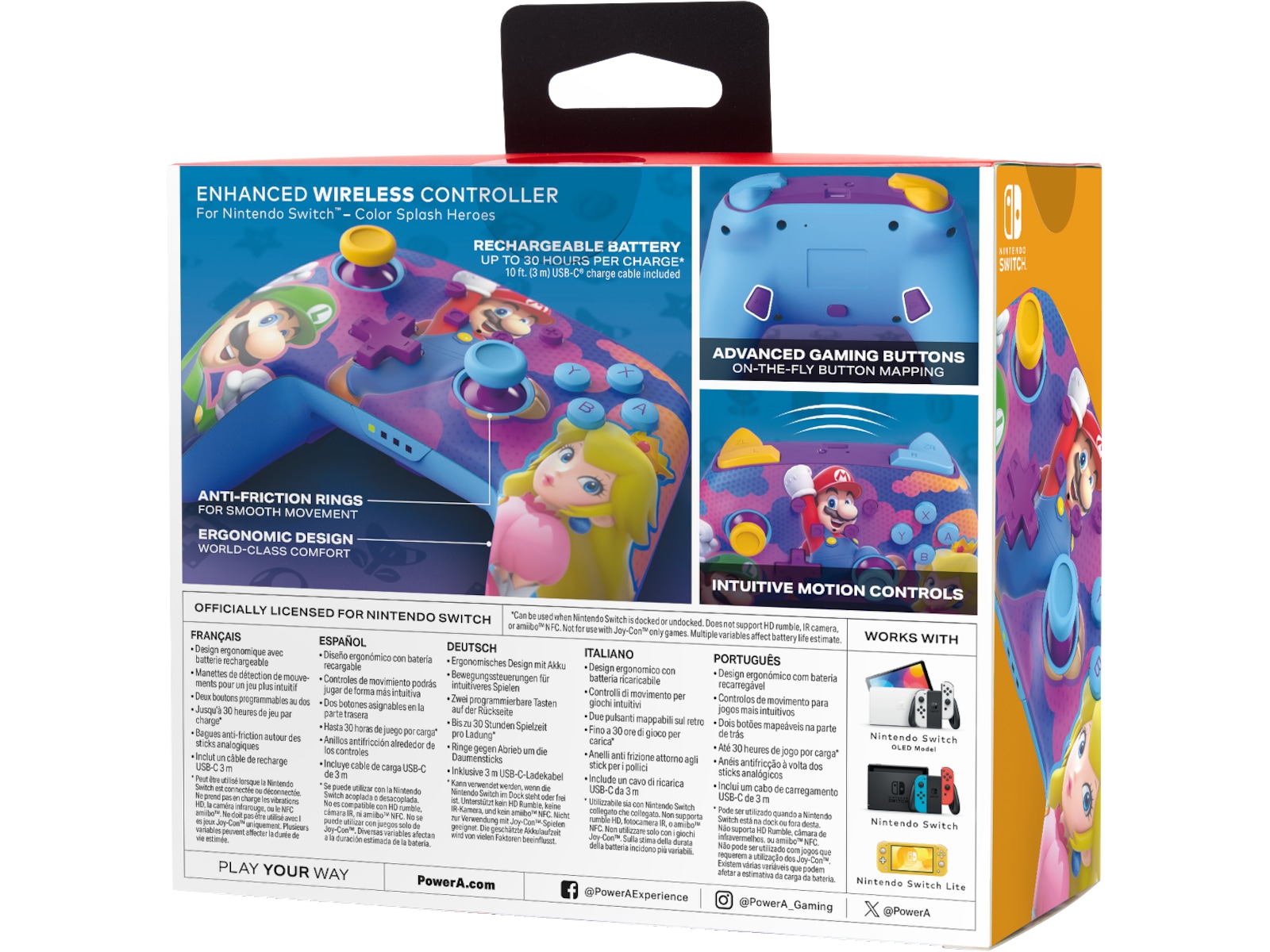 PowerA Enhanced Wireless kontroller Color Splash Heroes Tilbehør til spillkonsoller