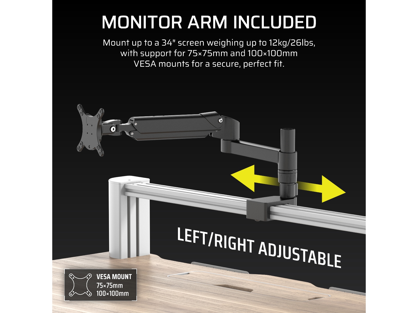 Corsair Platform:4 Elevate skrivebord (hvit/lys tre) Gamingdesk