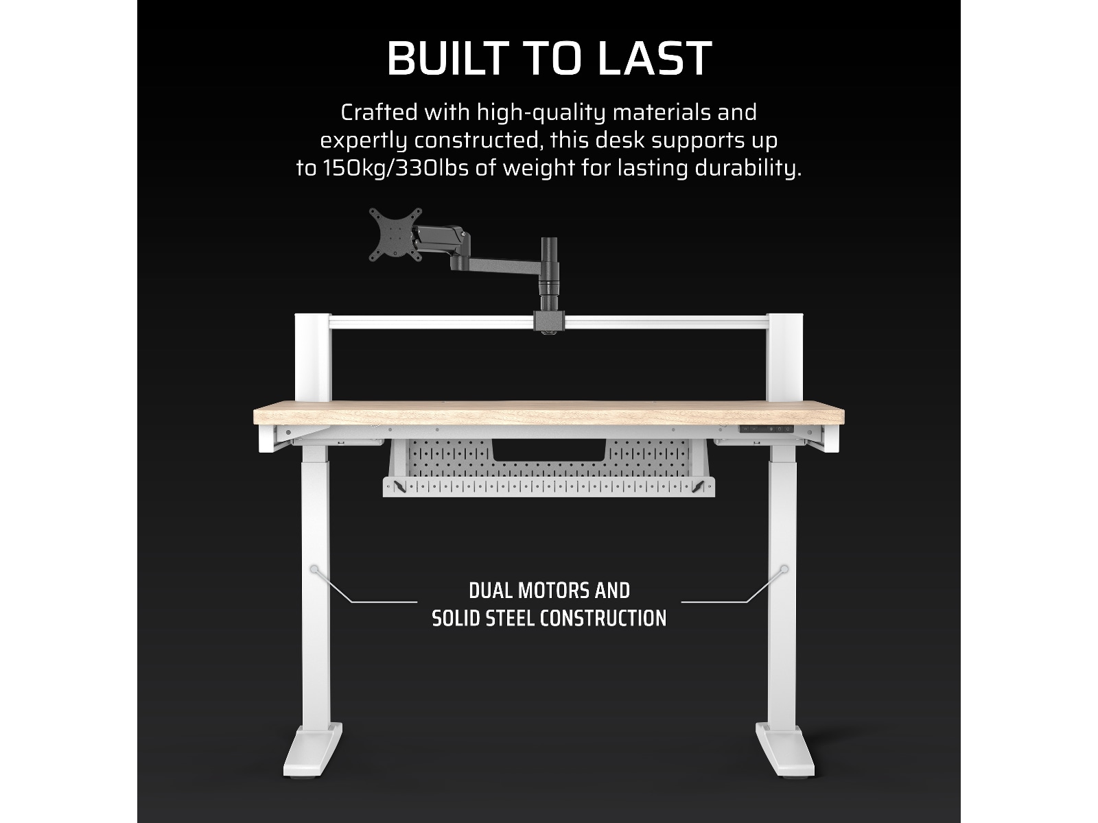 Corsair Platform:4 Elevate skrivebord (hvit/lys tre) Gamingdesk