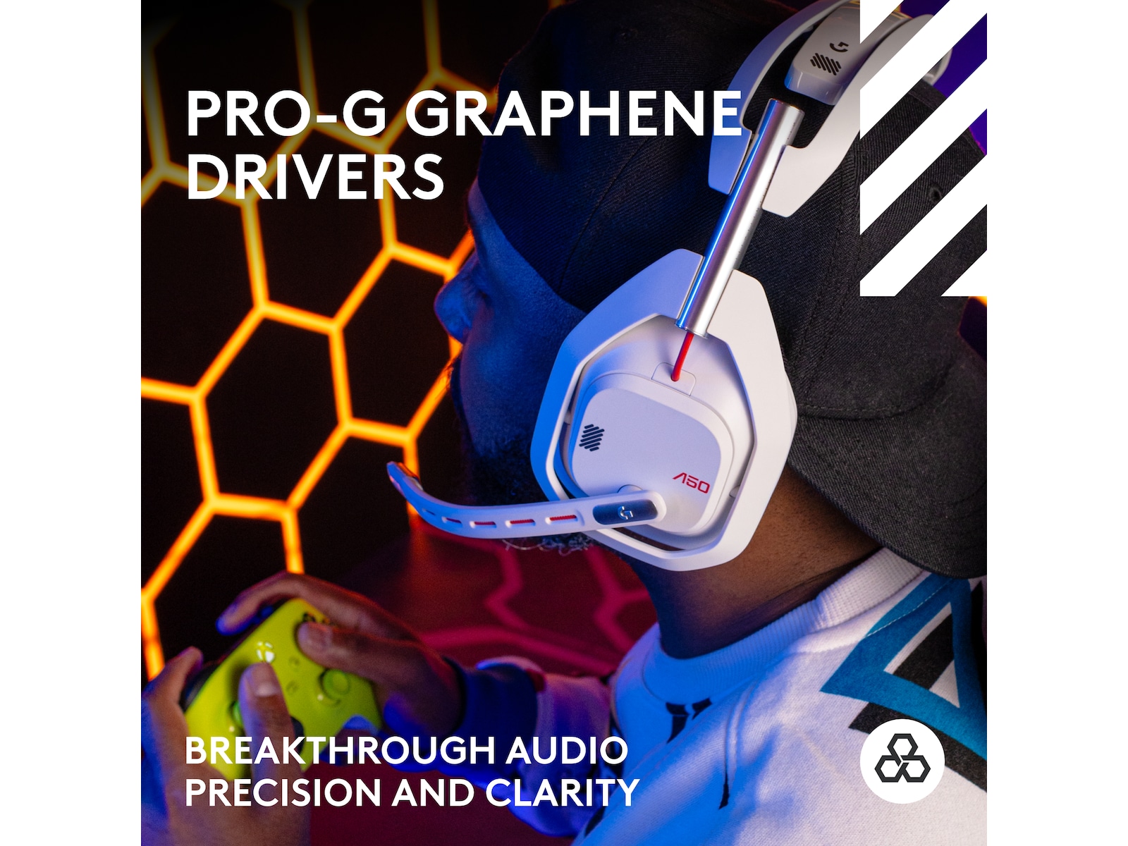 Logitech Astro A50 Lightspeed Trådløst Gamingheadset (hvit) -B-Grade Demo headset