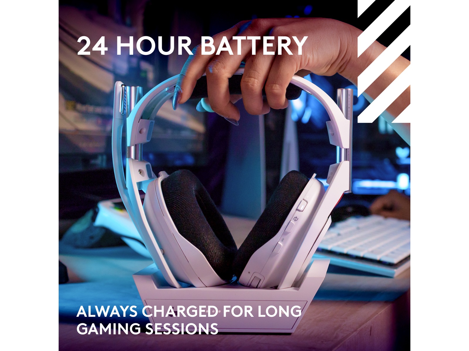 Logitech Astro A50 Lightspeed Trådløst Gamingheadset (hvit) -B-Grade Demo headset