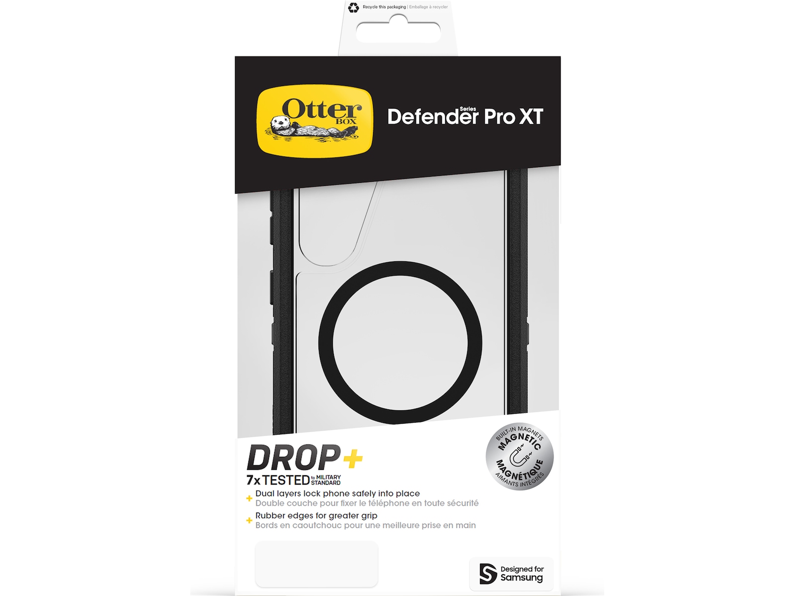 OtterBox Galaxy S25+ Defender XT deksel (gjennomsiktig/sort) Mobildeksel