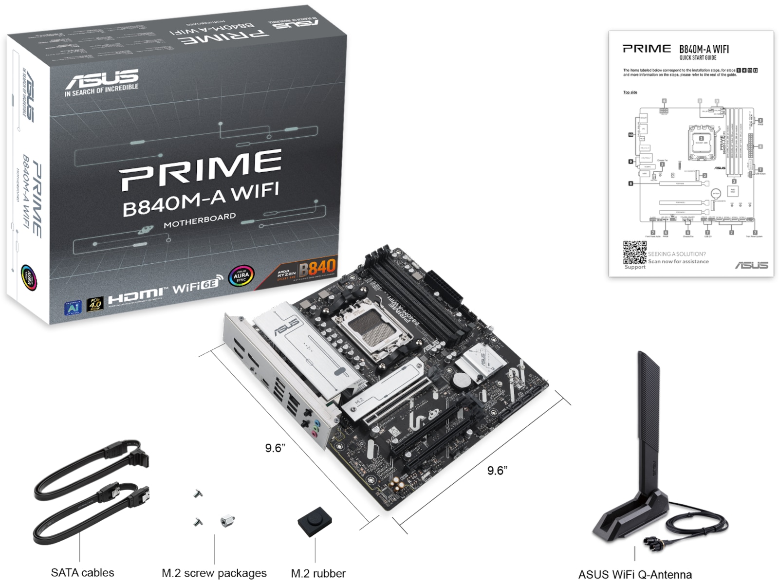 ASUS PRIME B840M-A WIFI Hovedkort AMD Socket
