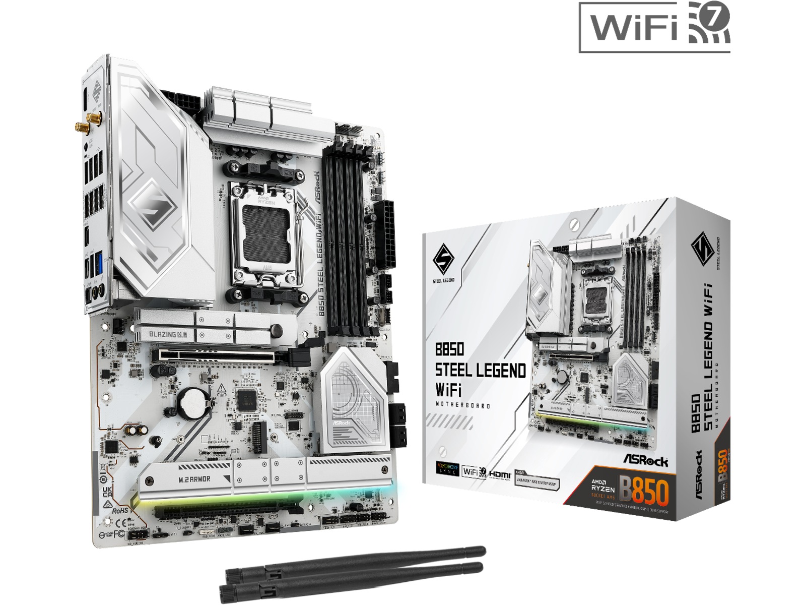 ASRock B850 Steel Legend WiFi Hovedkort AMD Socket