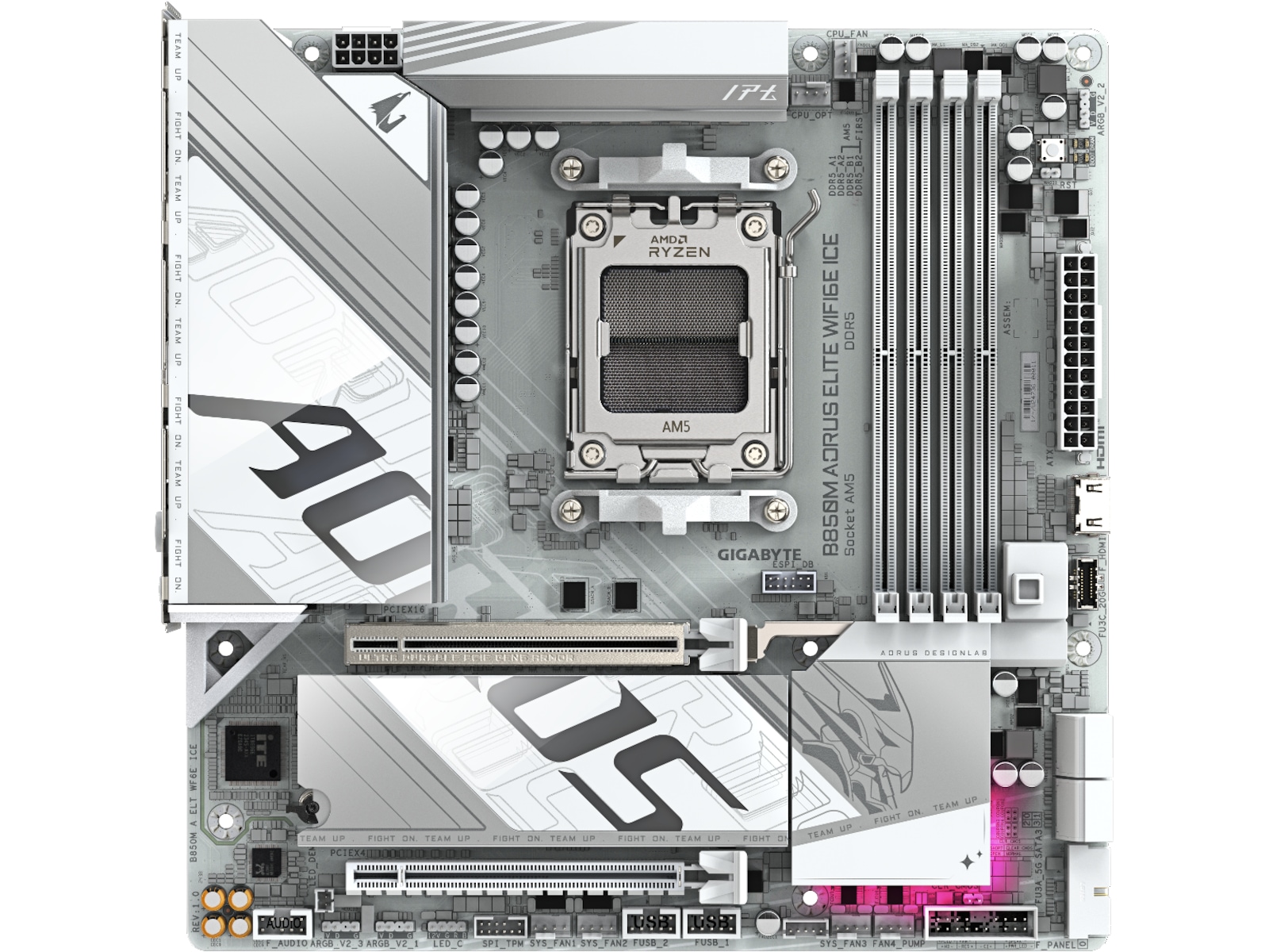 Gigabyte B850M Aorus Elite WF6E ICE Hovedkort AMD Socket