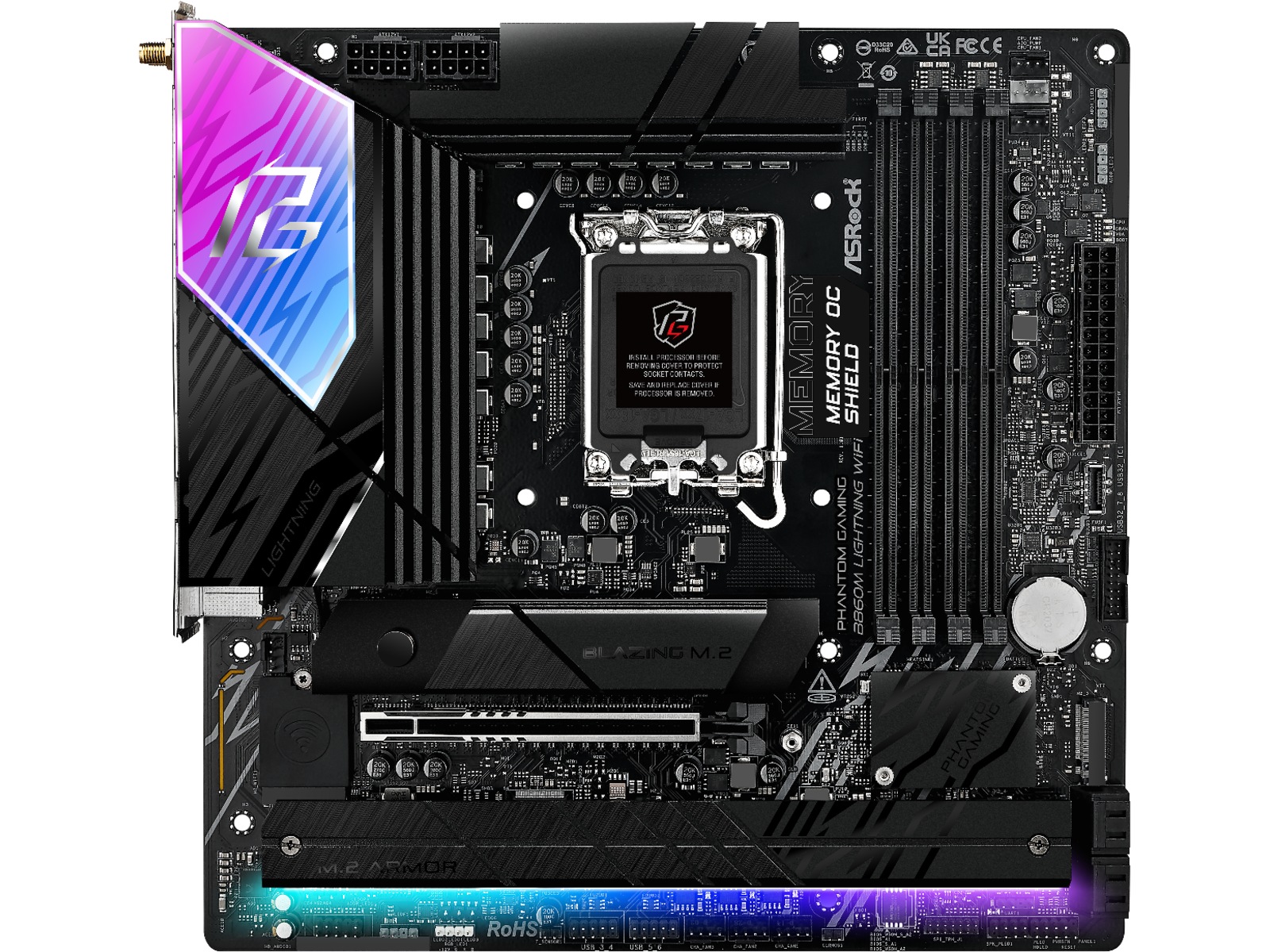 ASRock B860M Lightning WiFi Hovedkort Intel Socket