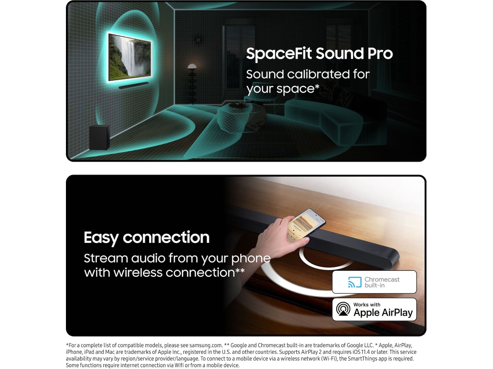 Samsung HW-S710D soundbar med subwoofer (sort) -B-Grade Demo DVD/Hi-Fi/stereo
