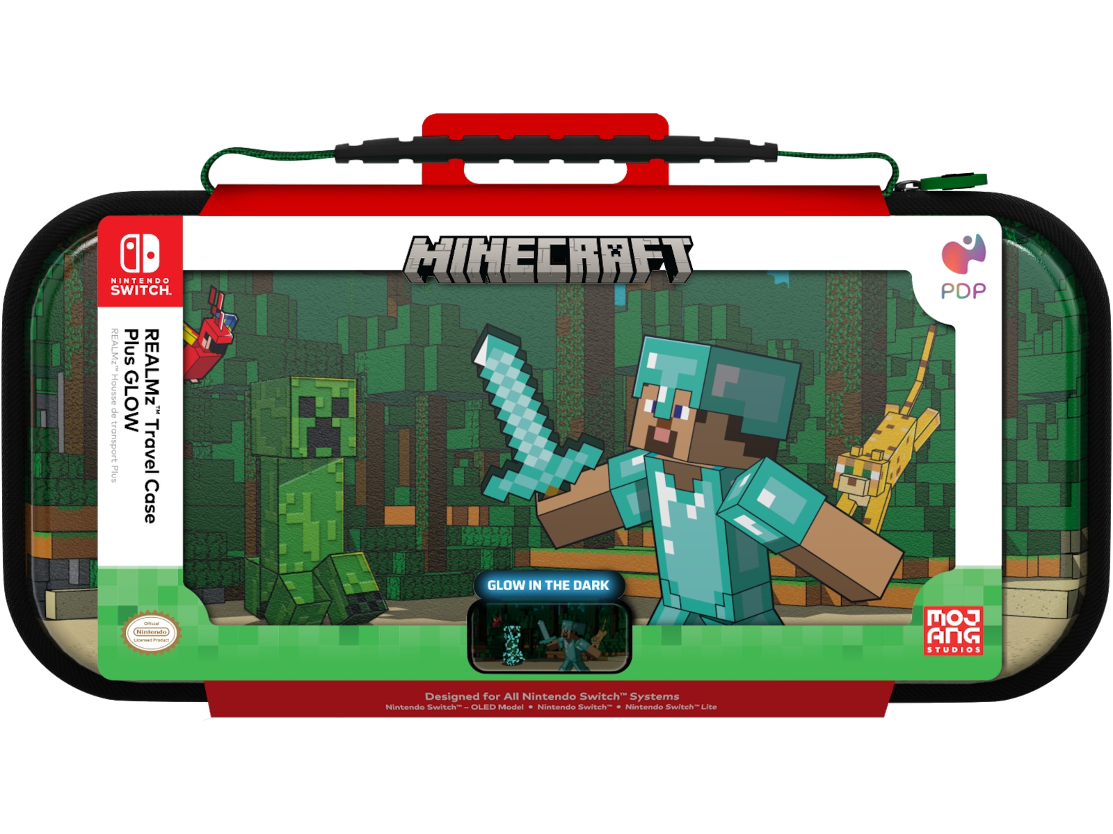 PDP NSW Travel Case Plus GLOW (minecraft forest battle) Tilbehør til spillkonsoller