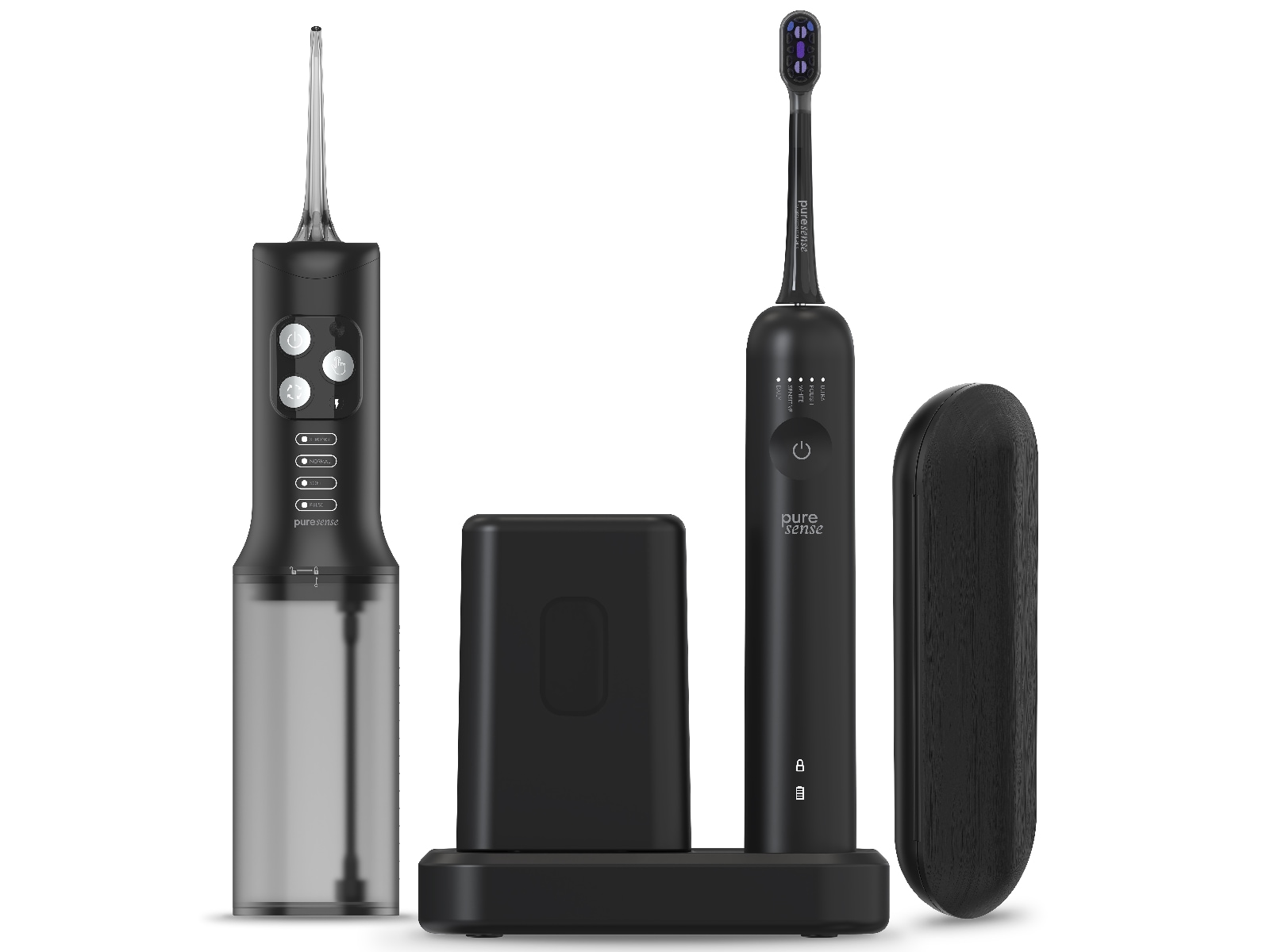 Puresense Dental C Vibrosonic Brilliant Bundle (sort) Elektriske tannbørster
