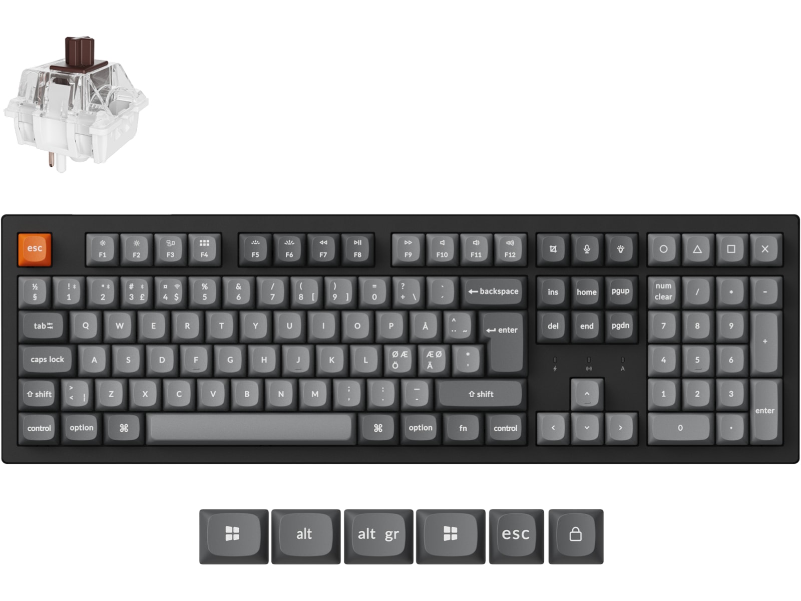 Keychron K10 MAX Trådløst gamingtastatur (super brown) Gamingtastatur