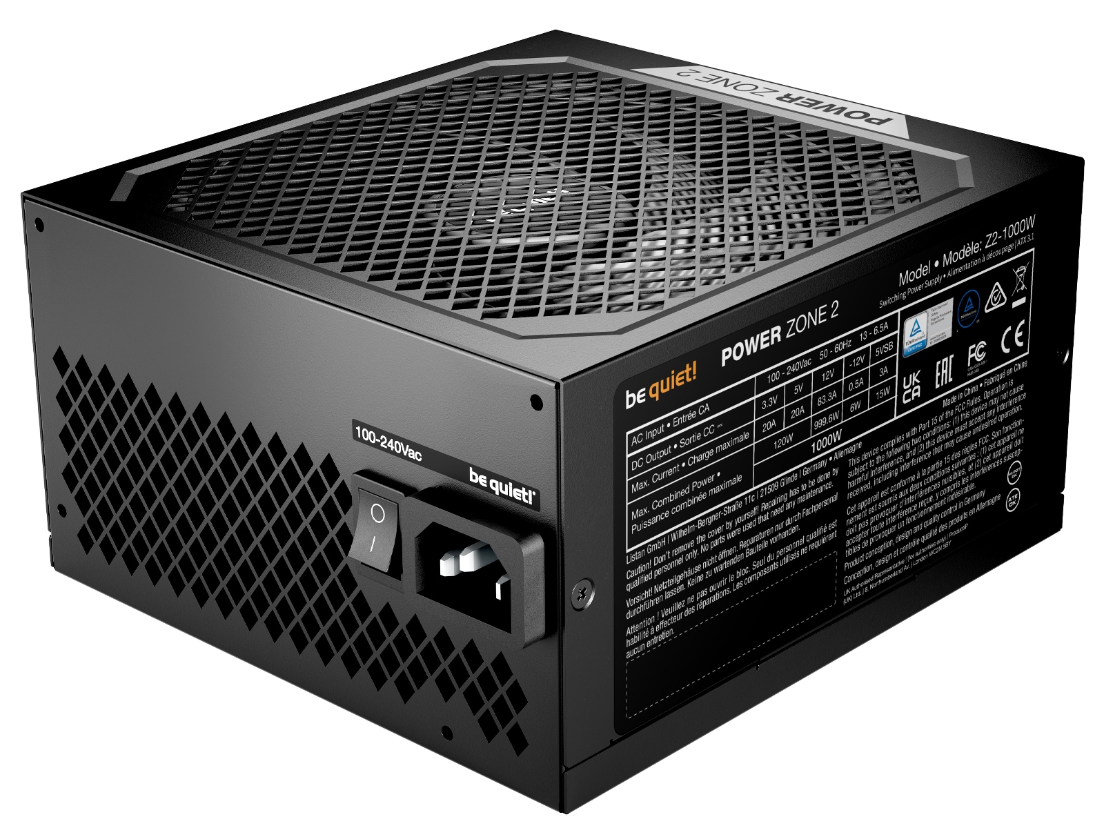 be quiet! Power Zone 2 1000W PSU Enheter