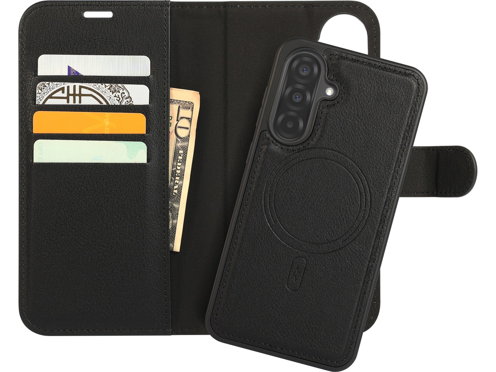 iiglo Galaxy A36 2-i-1 Lommebokdeksel (sort) Mobildeksel