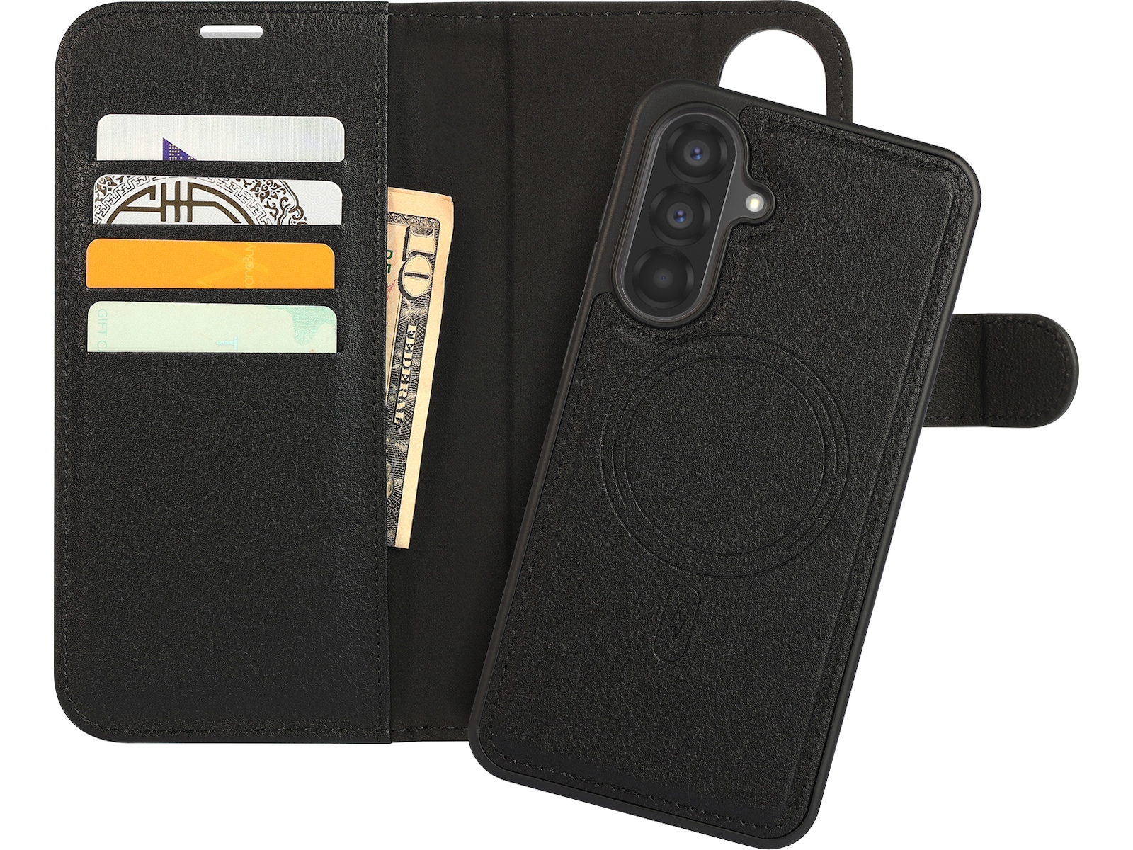 iiglo Galaxy A56 2-i-1 Lommebokdeksel (sort) Mobildeksel