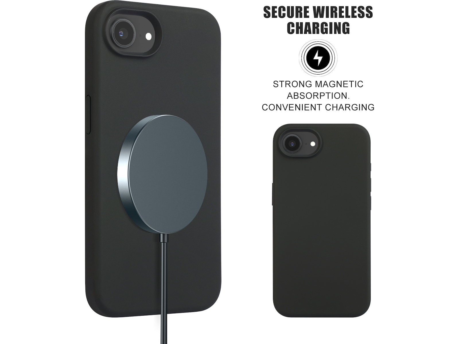 iiglo iPhone 17e / 16e Magnetic deksel (sort) Mobildeksel
