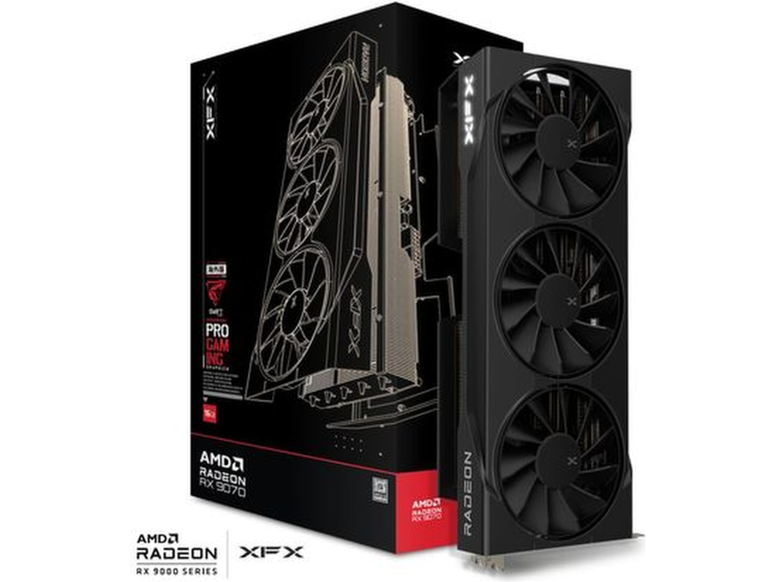 XFX Swift AMD Radeon RX 9070 OC Triple Fan Gaming Skjermkort