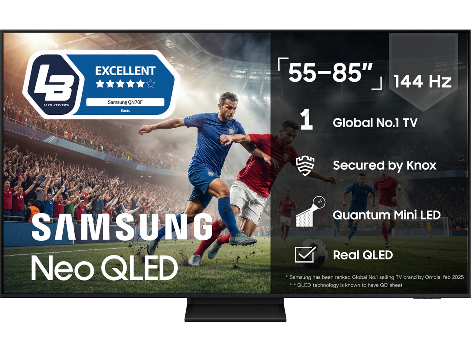 Samsung 55" QN70F Neo QLED 4K Mini LED Smart TV (2025) 50 - 59 tommer TV
