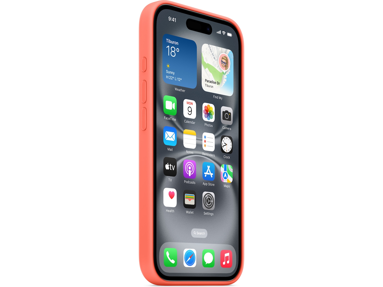 Apple iPhone 16 Silikondeksel (mandarin) Mobildeksel