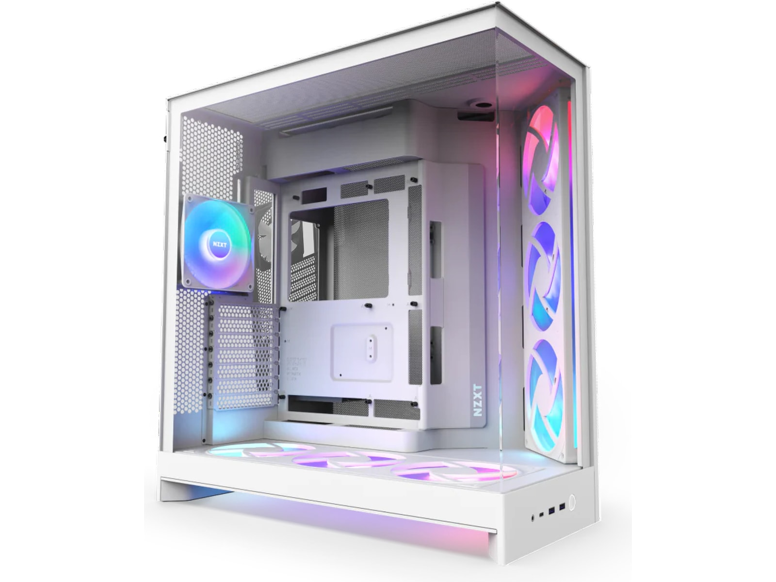 NZXT H9 Flow RGB+ Mid Tower (hvit) Midi tower