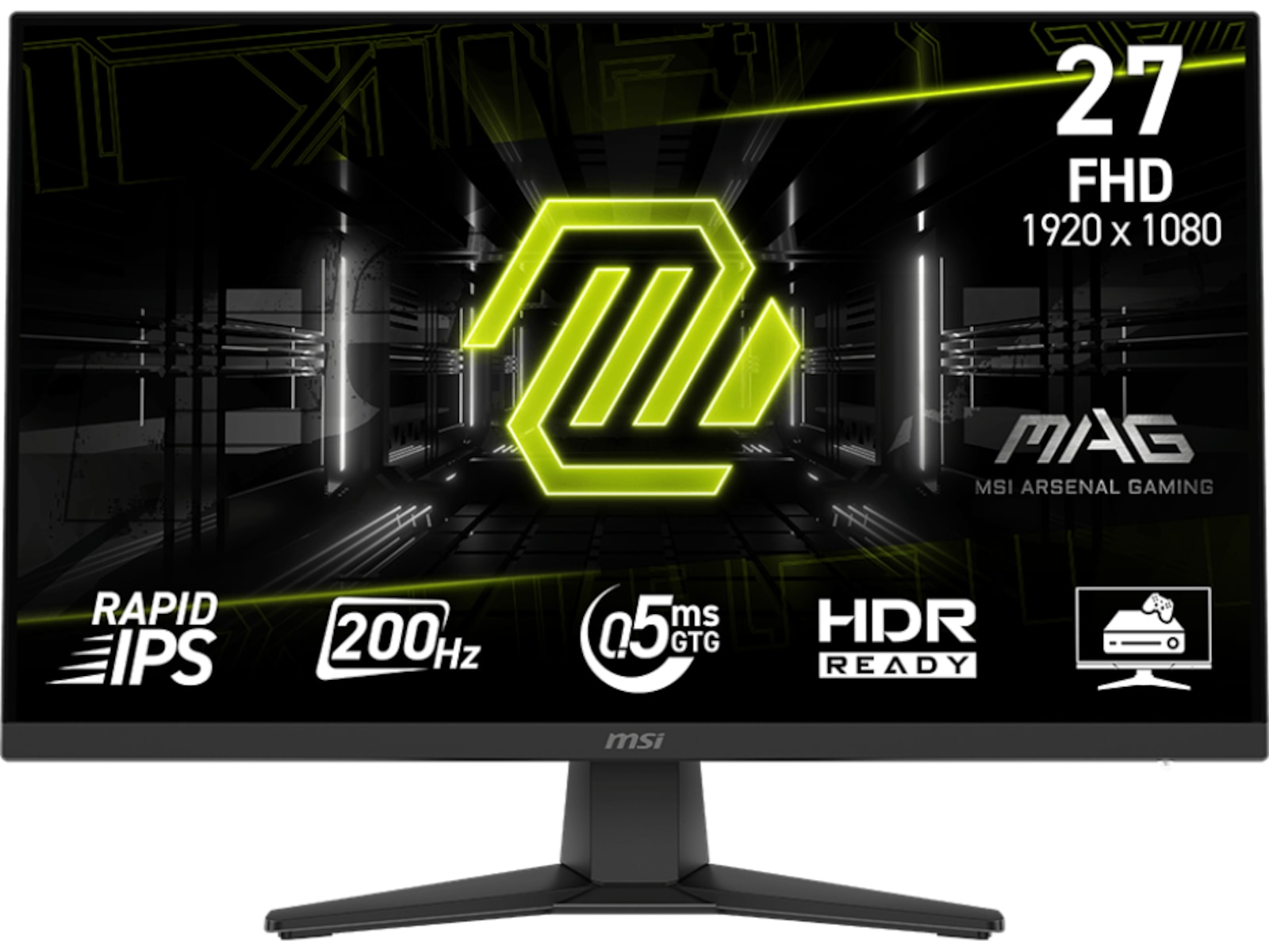 MSI 27" gamingskjerm 272F 1920x1080 IPS, 180 Hz, 0,5 ms, 1000:1, HDMI/DP