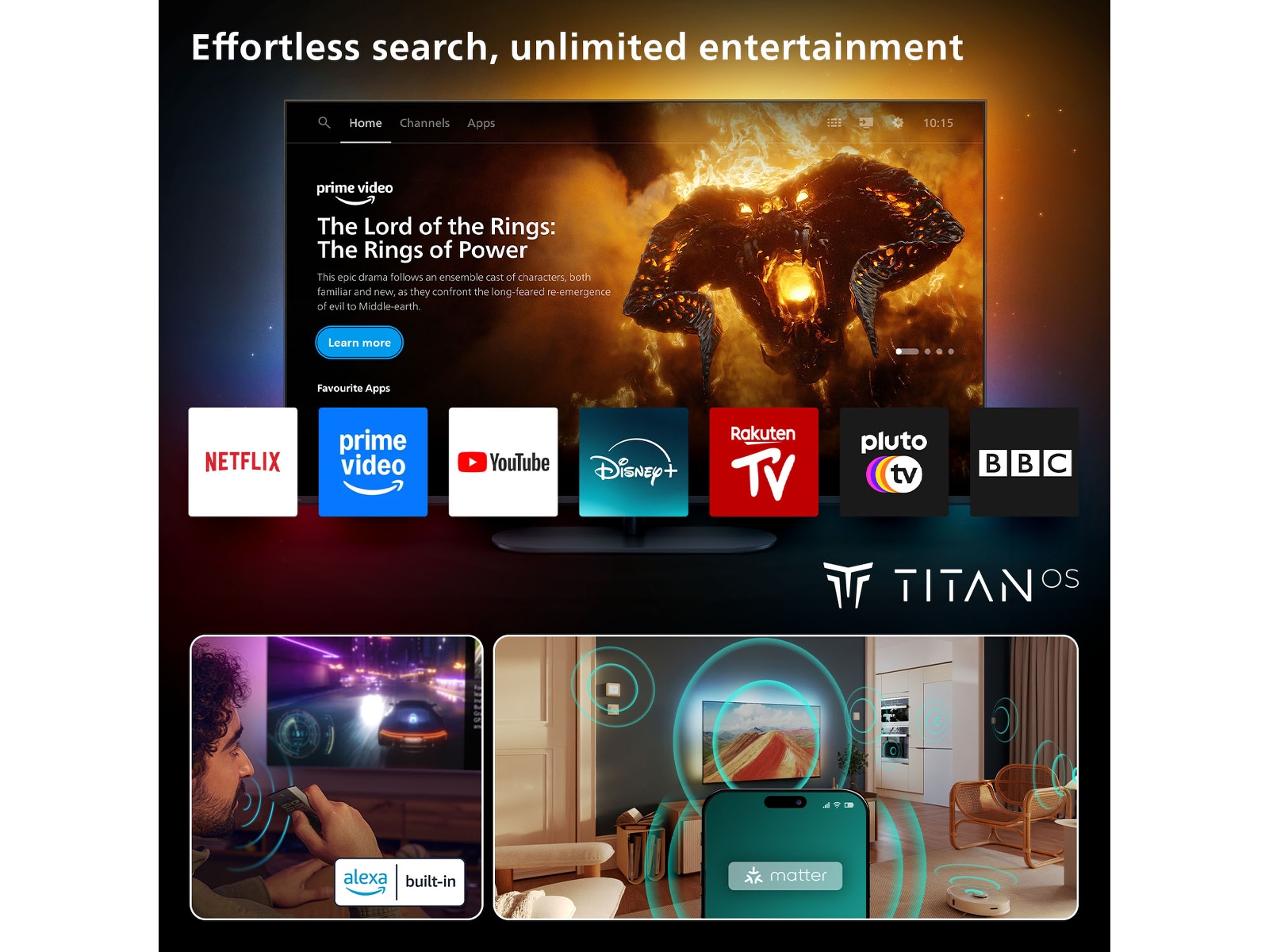 Philips 55" QLED Smart Ambilight TV PUS8550/12 (2025) 50 - 59 tommer TV