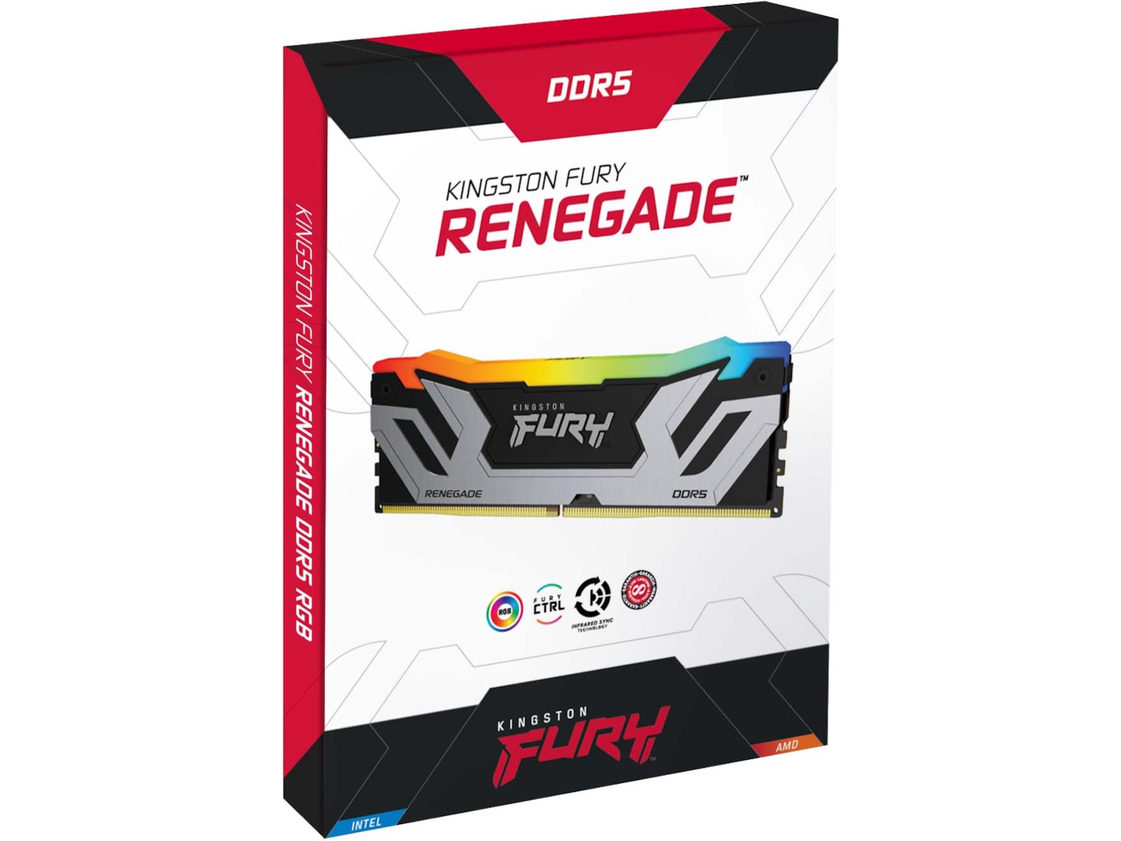 Kingston FURY Renegade DDR5 RGB 8400MHz 24GB (sort) Minnebrikker